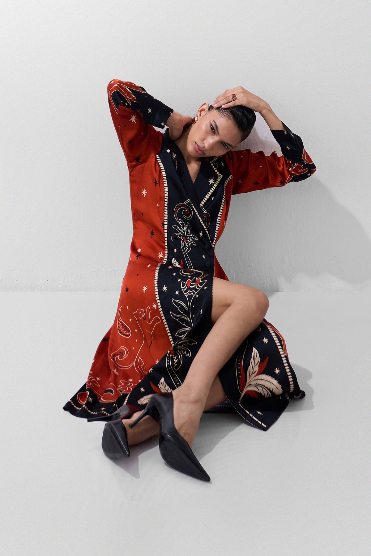 Maxi Nocturnal Jungle Blazer Dress