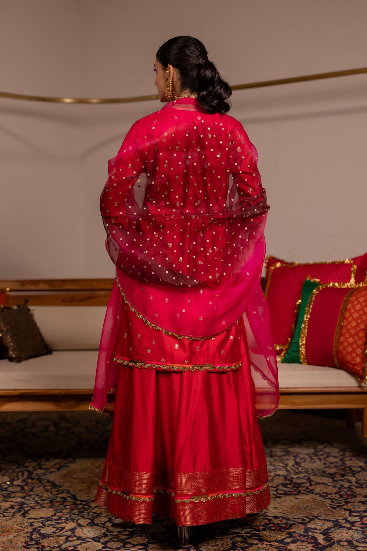 Makar Red Kurta Set With Dupatta