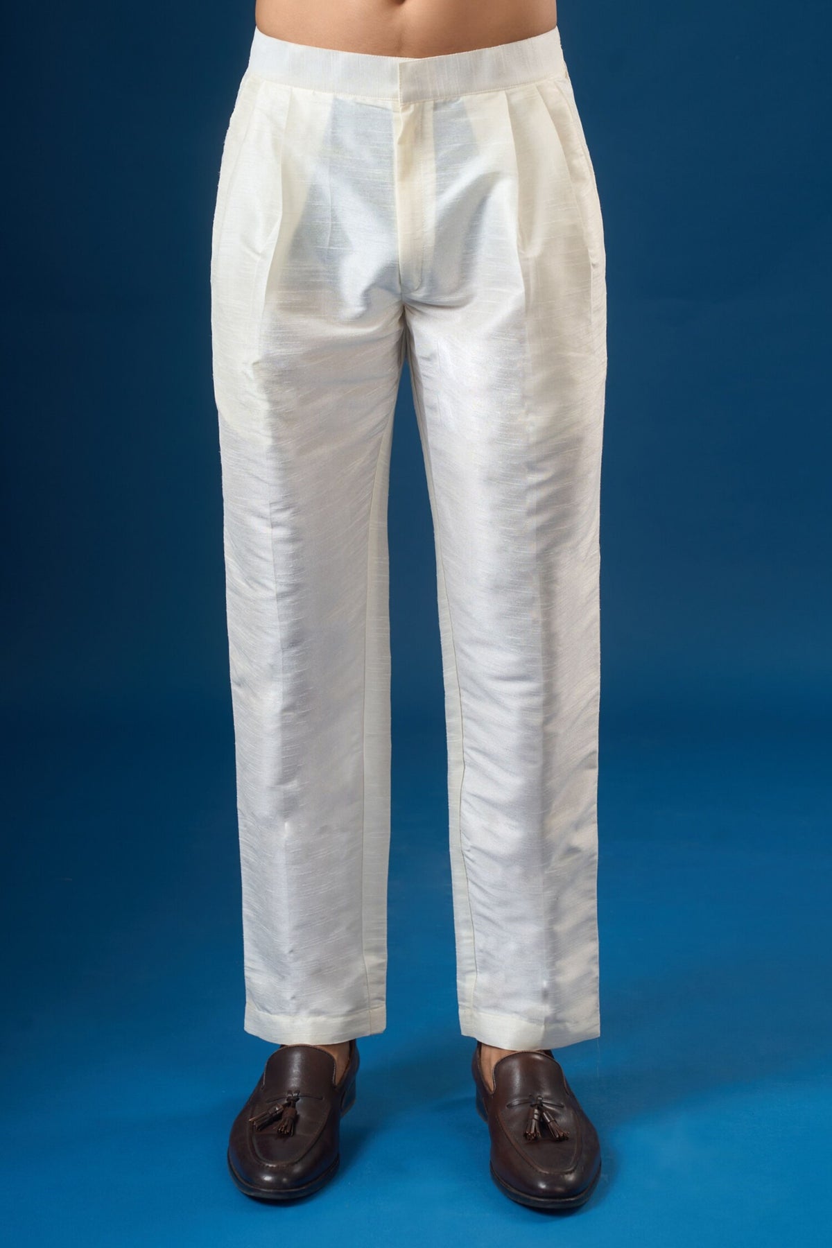 Cream Brocade Kurta-bundi Set