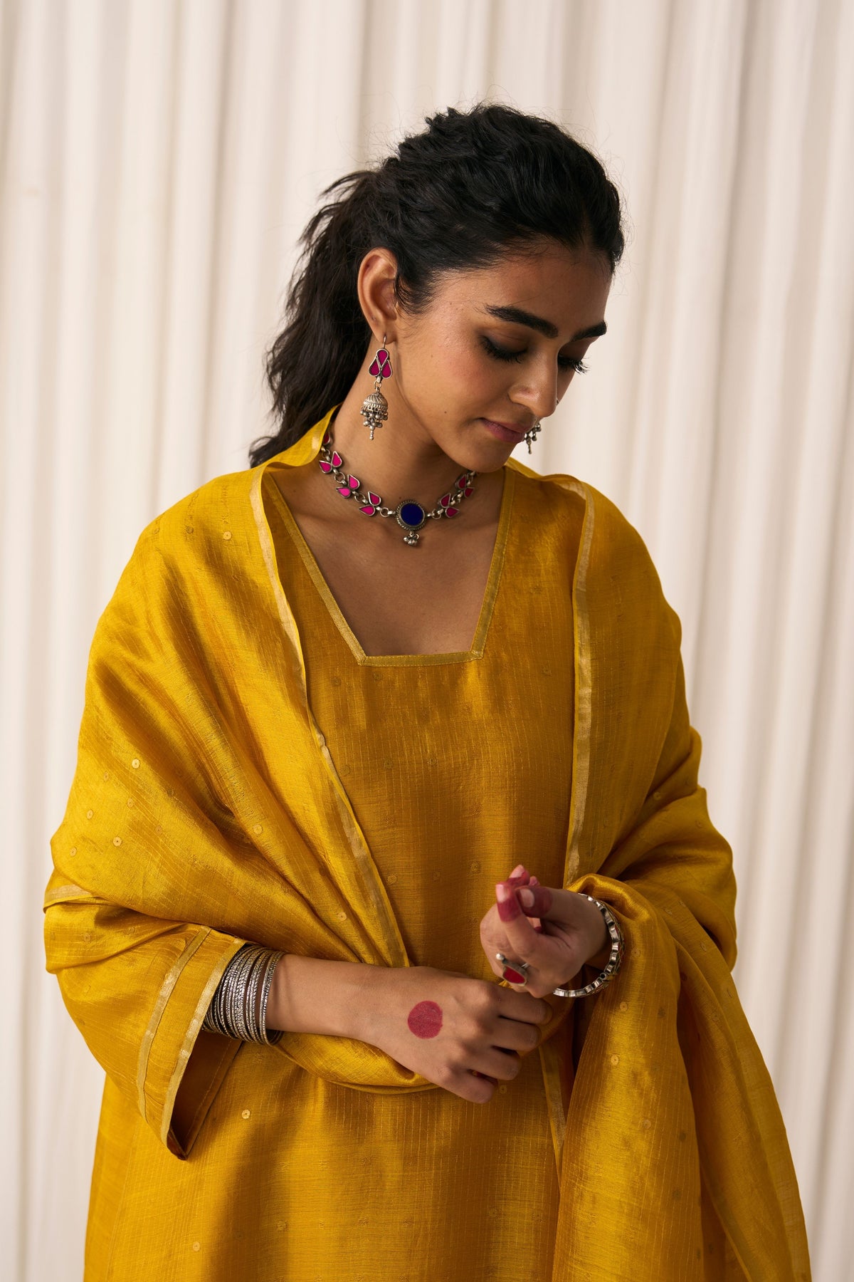 Farah Yellow Kurta Set