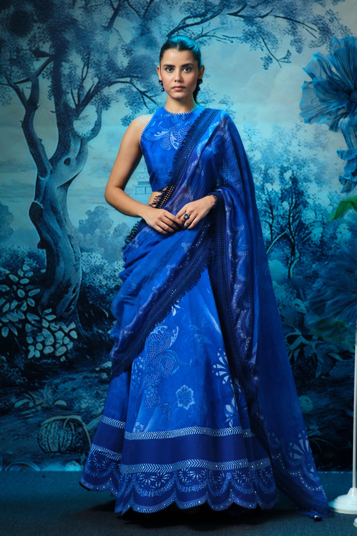 Indigo Lehenga Set