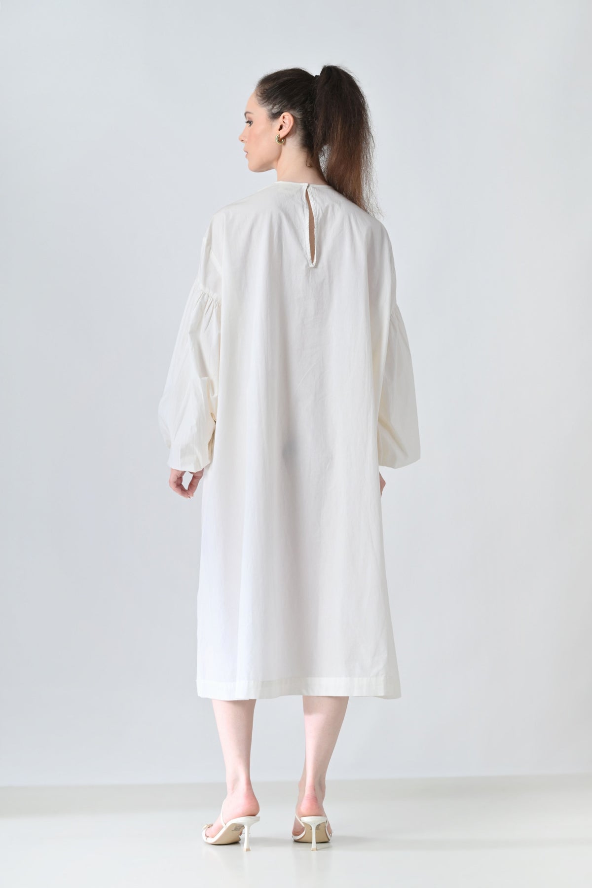Ivory Orchid Printed Dress