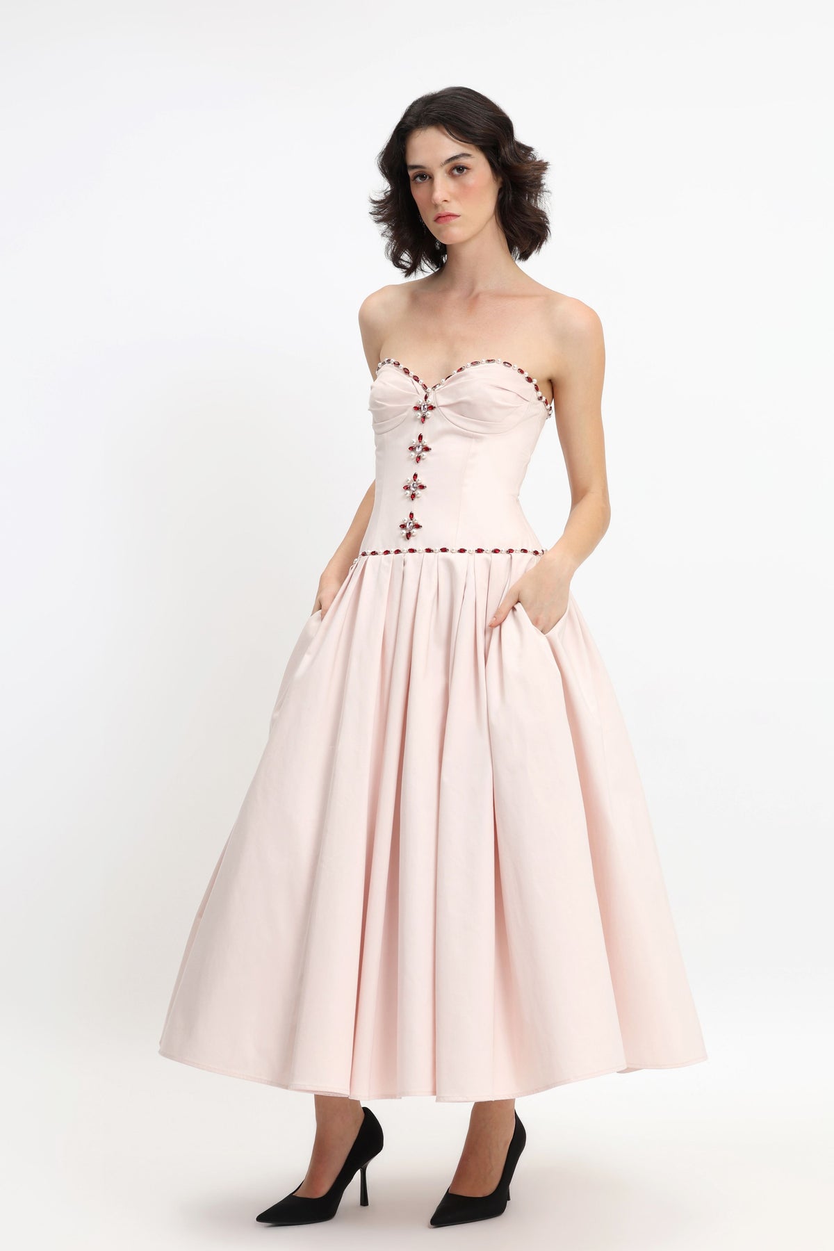 Strapless Drop-waist Maxi Dress