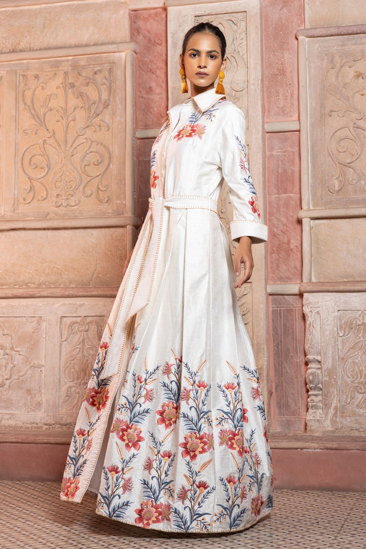 White Embroidered Maxi Dress