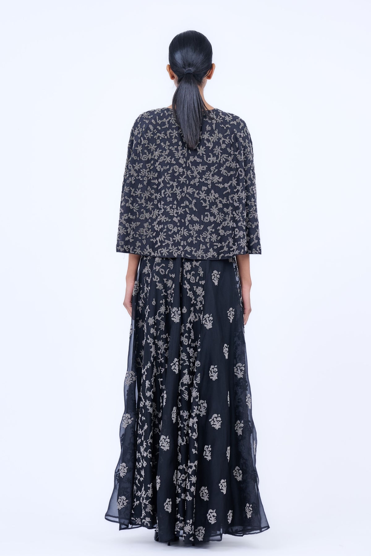 Black &amp; Silver Beadwork Skirt