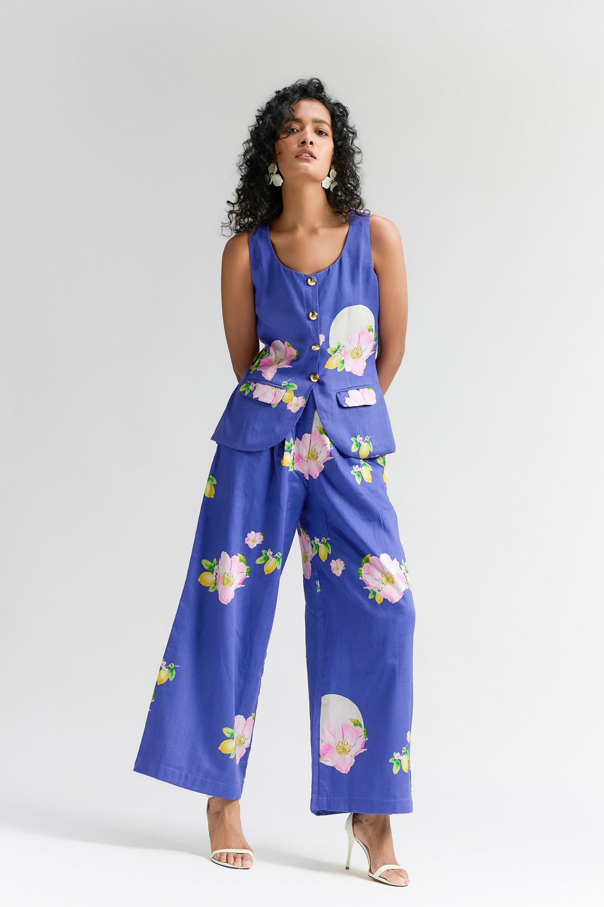 Ellectric Blue Diza Waistcoat Set