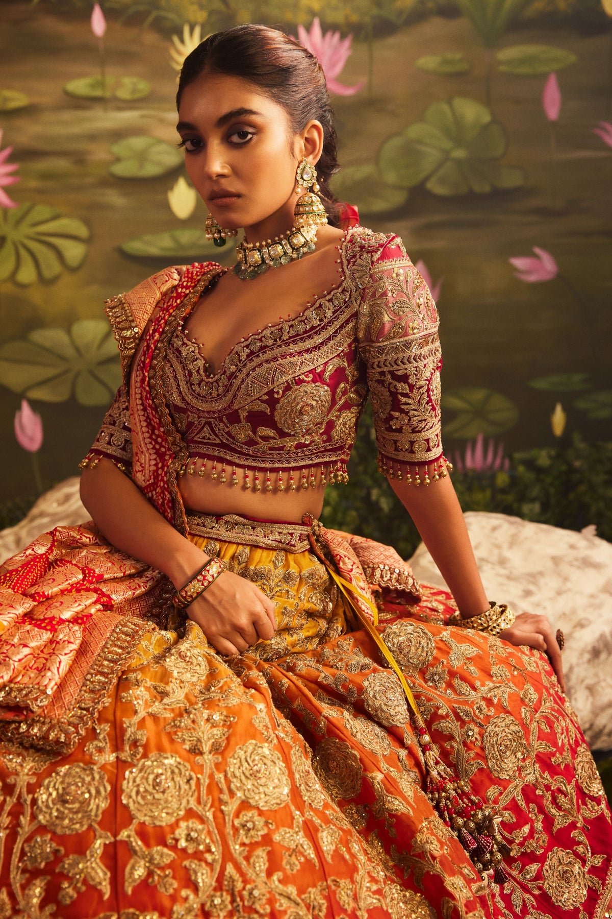 Zardozi Embroidered Organza Lehenga
