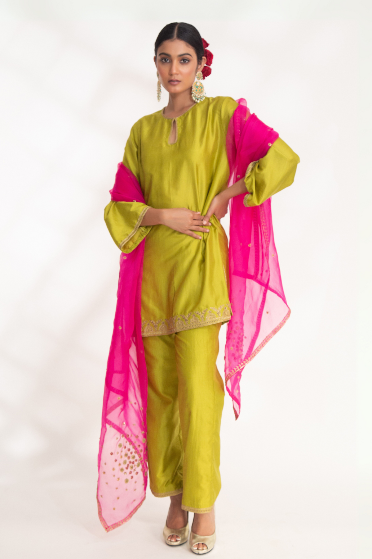 Mango Green Aavya Tunic Set
