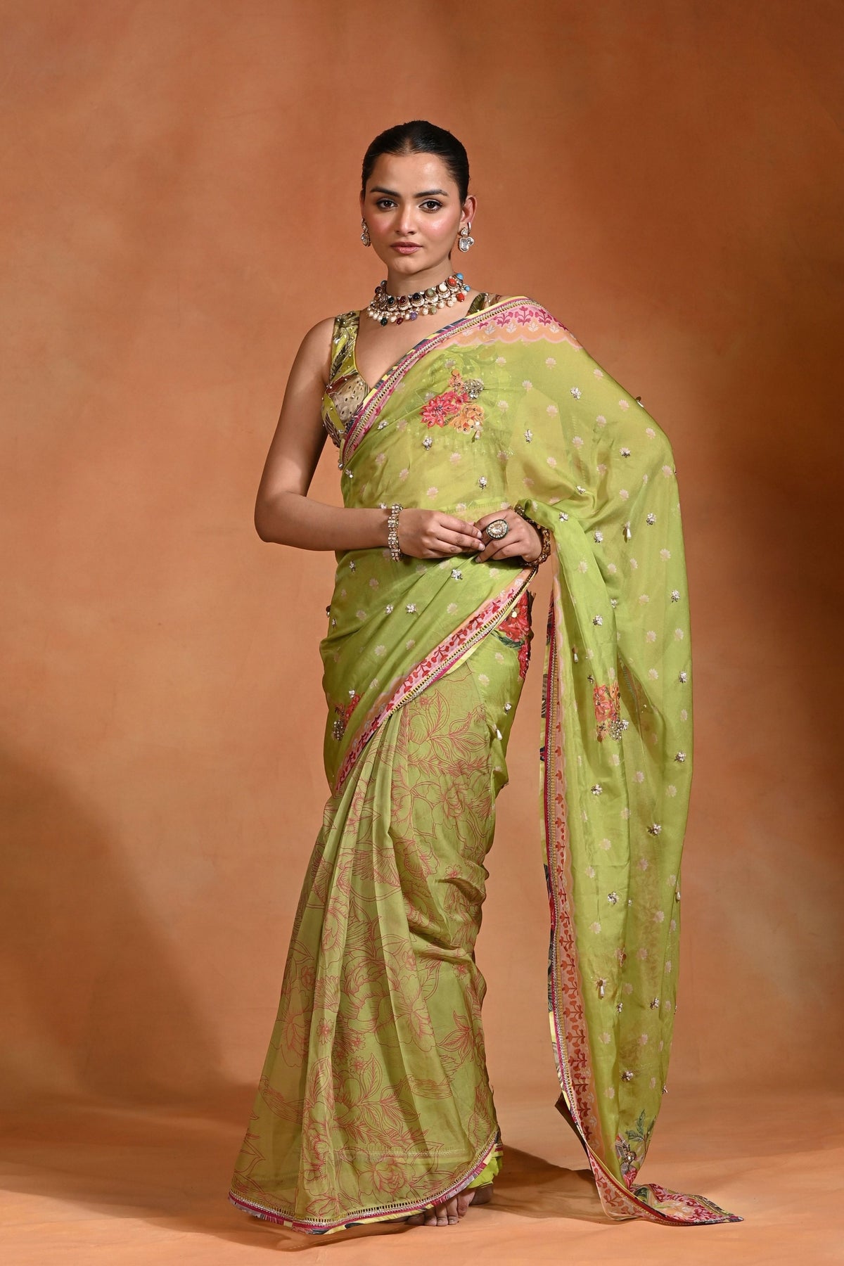 Brat Floral Saree Set