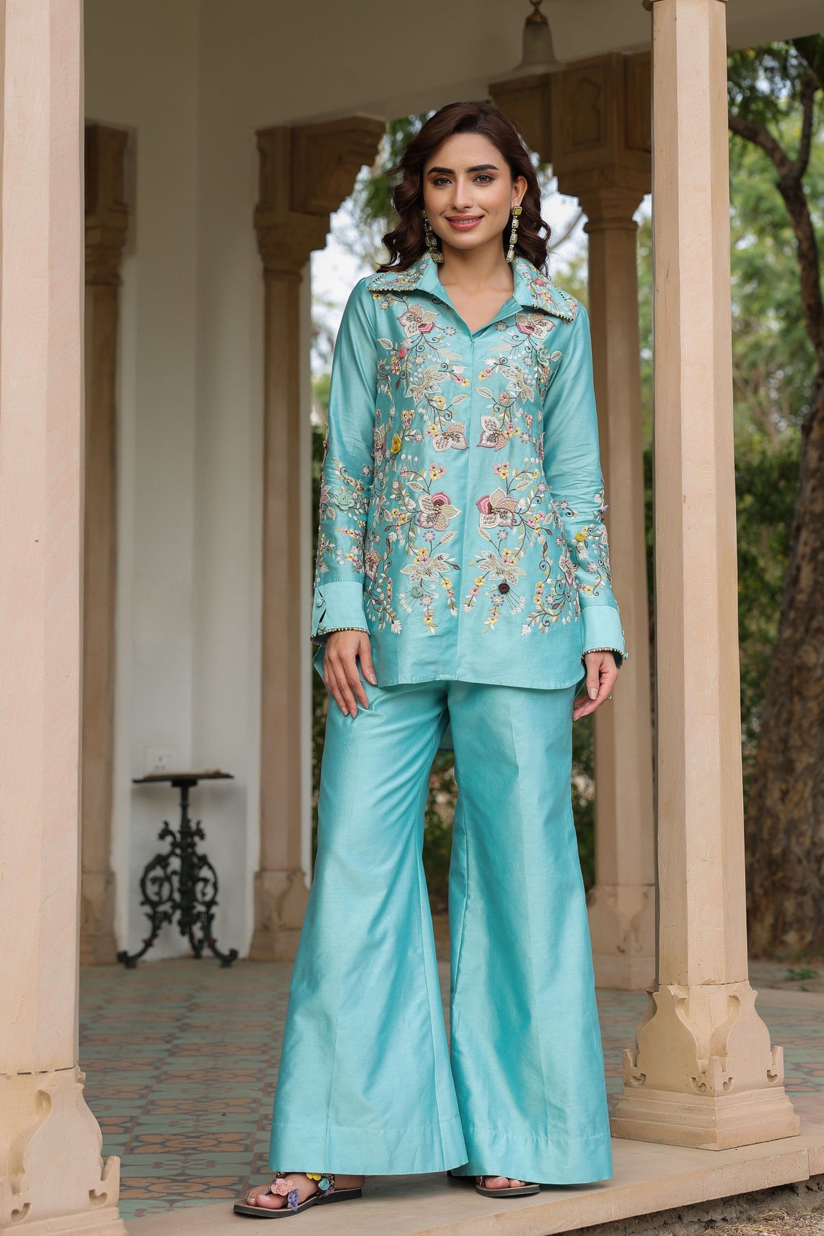 Gulzar Blue Jaal Co-ord Set