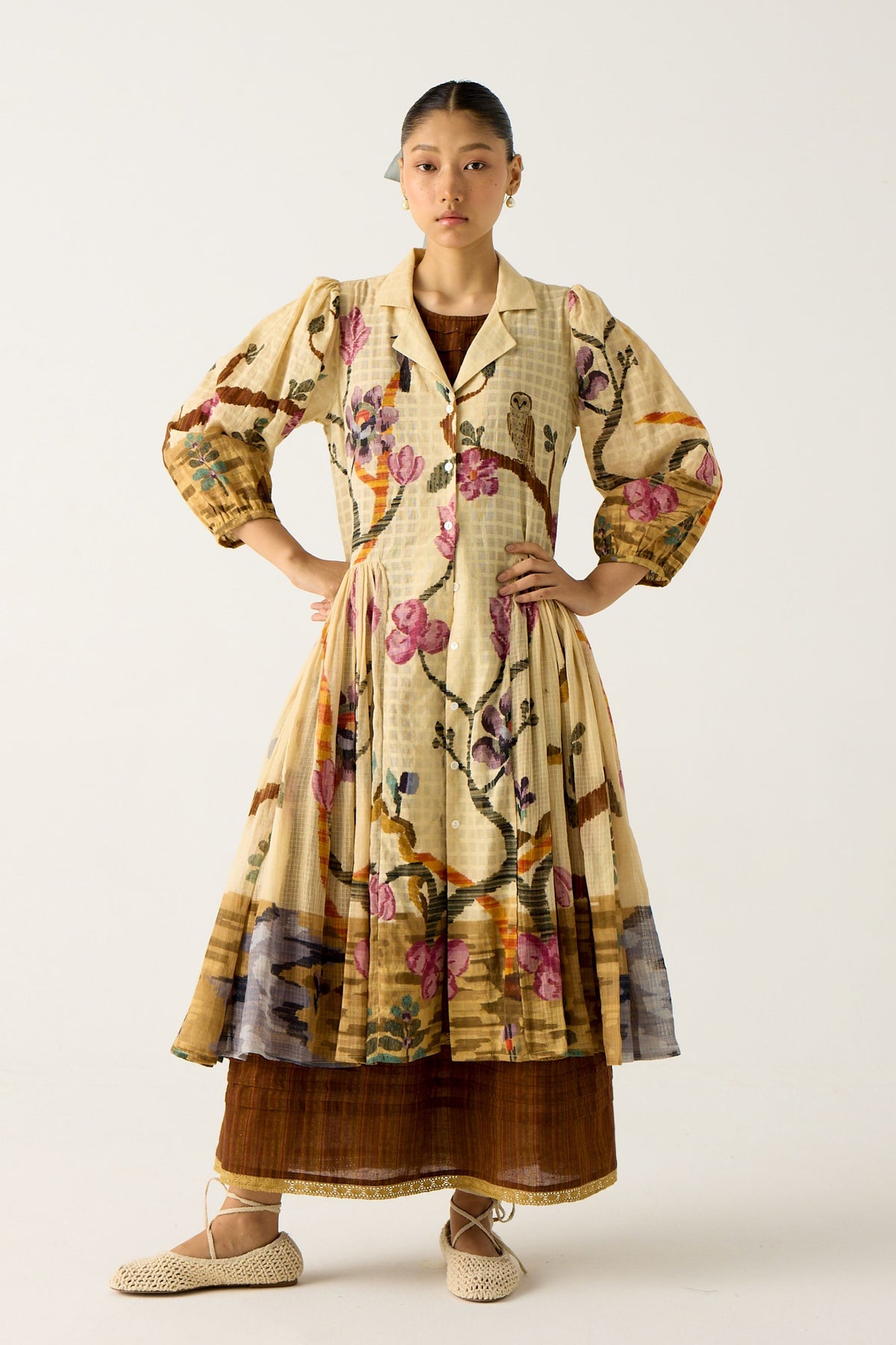 Classic Button Down Dress With Jacket