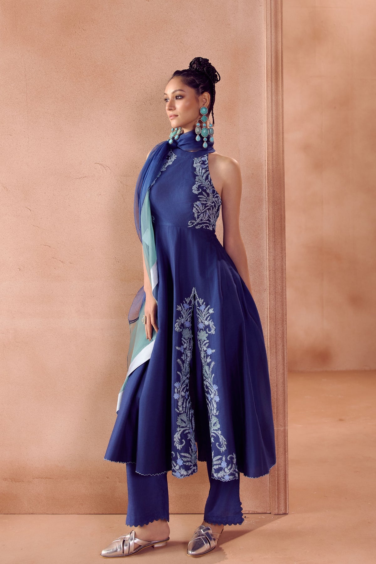 Blue Anarkali Set