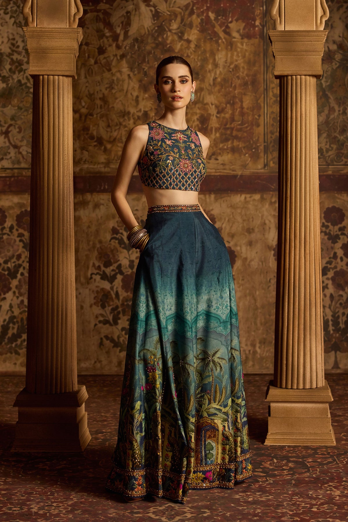 Amisha Pacific Blue Sharara Set