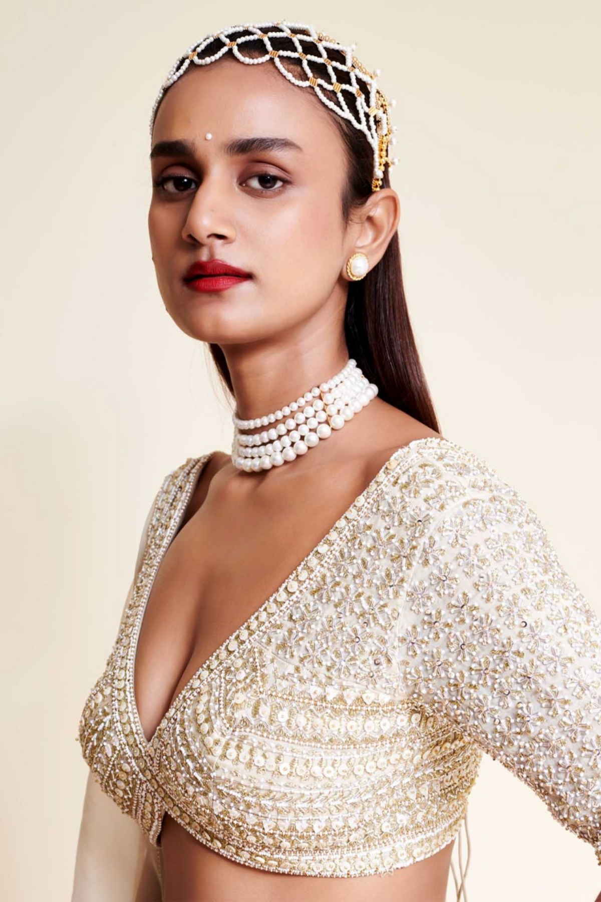 Ivory Lehenga Set
