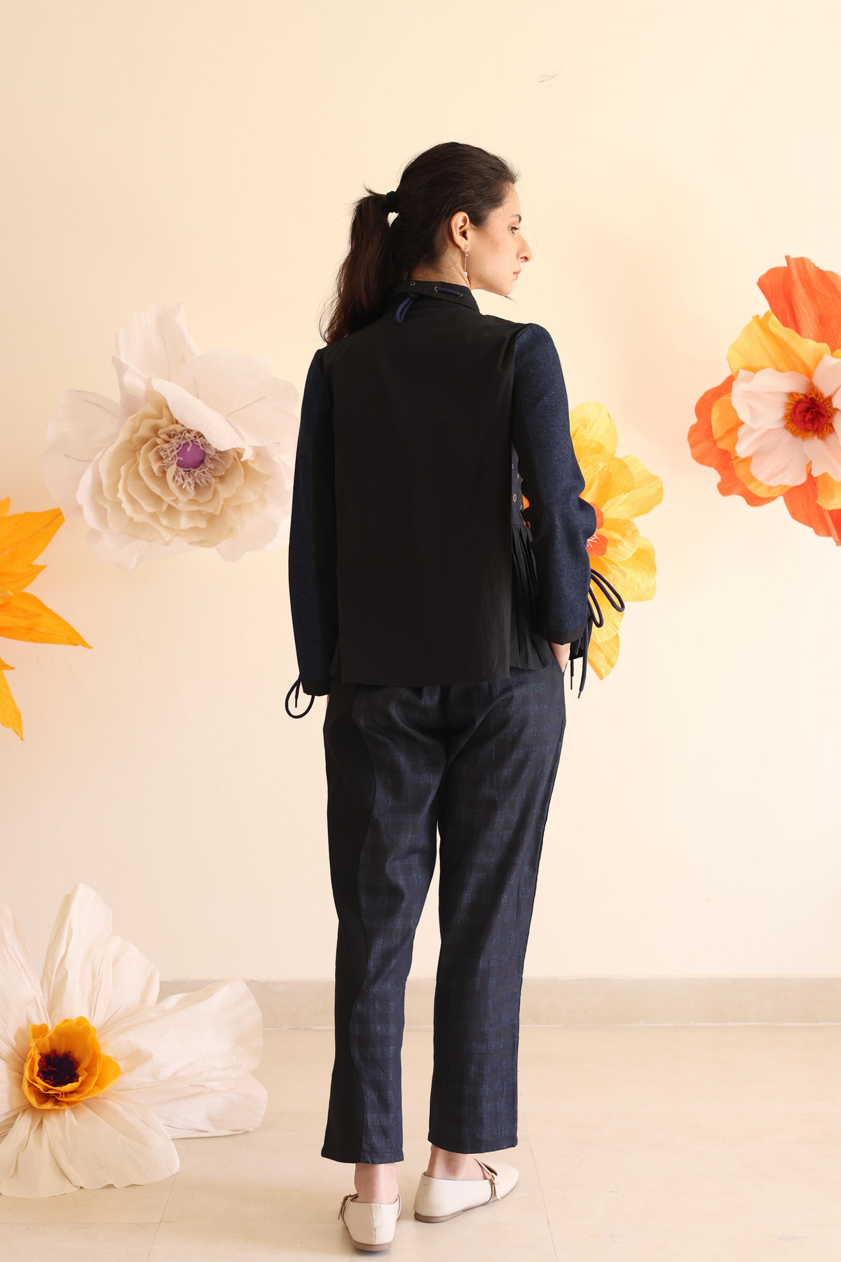 Midnight Blue Gathered Shirt