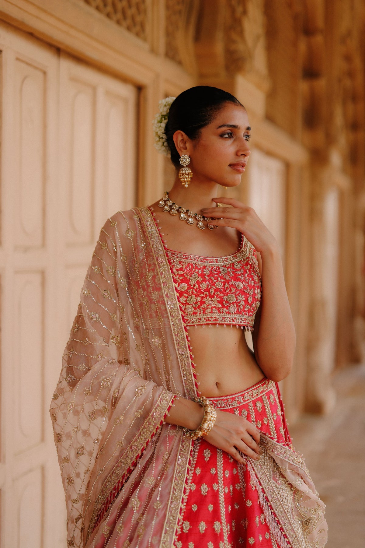 Noorbano Hot Pink Lehenga Set