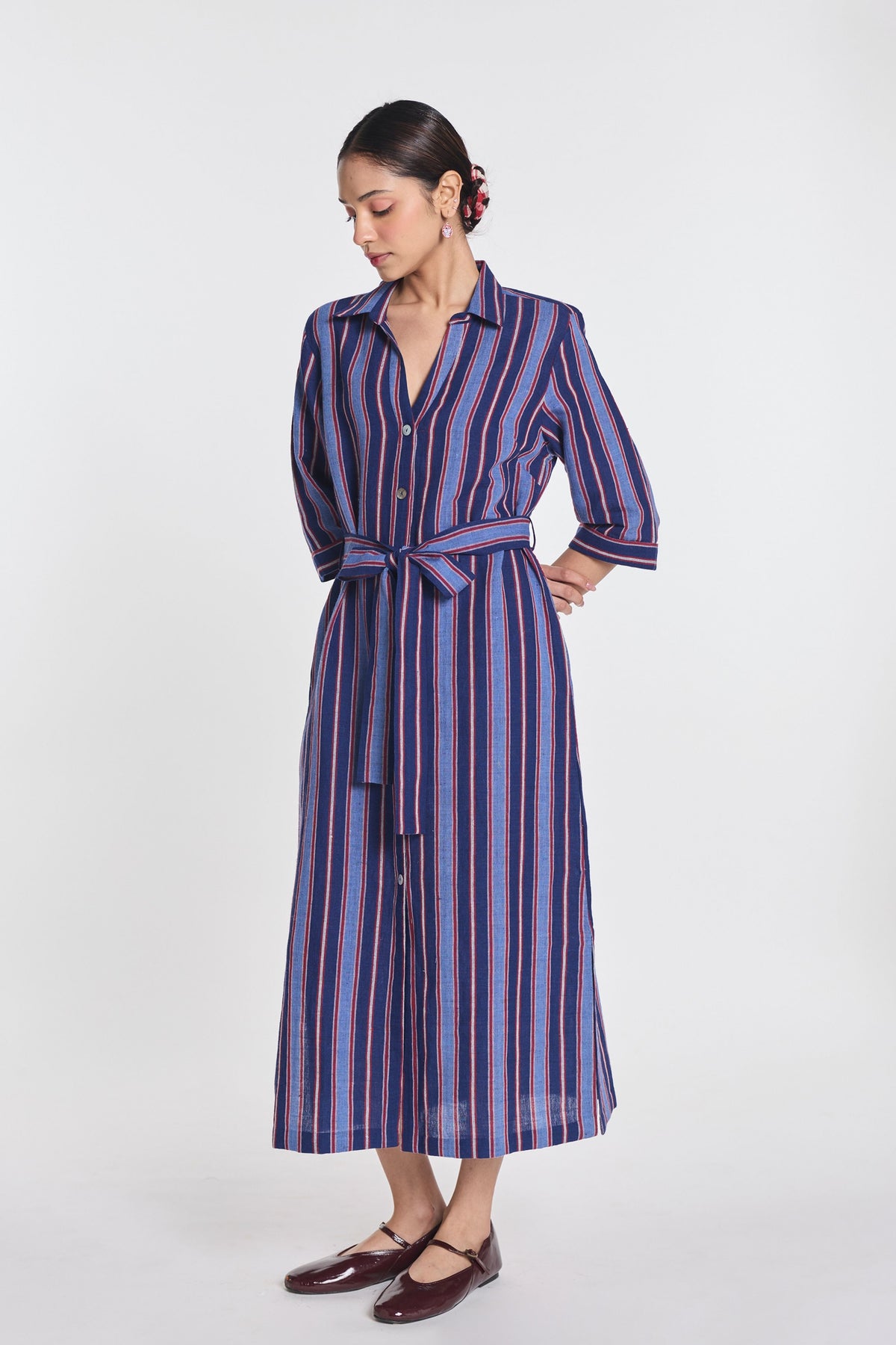 Pimpernel Stripe Belted Dress