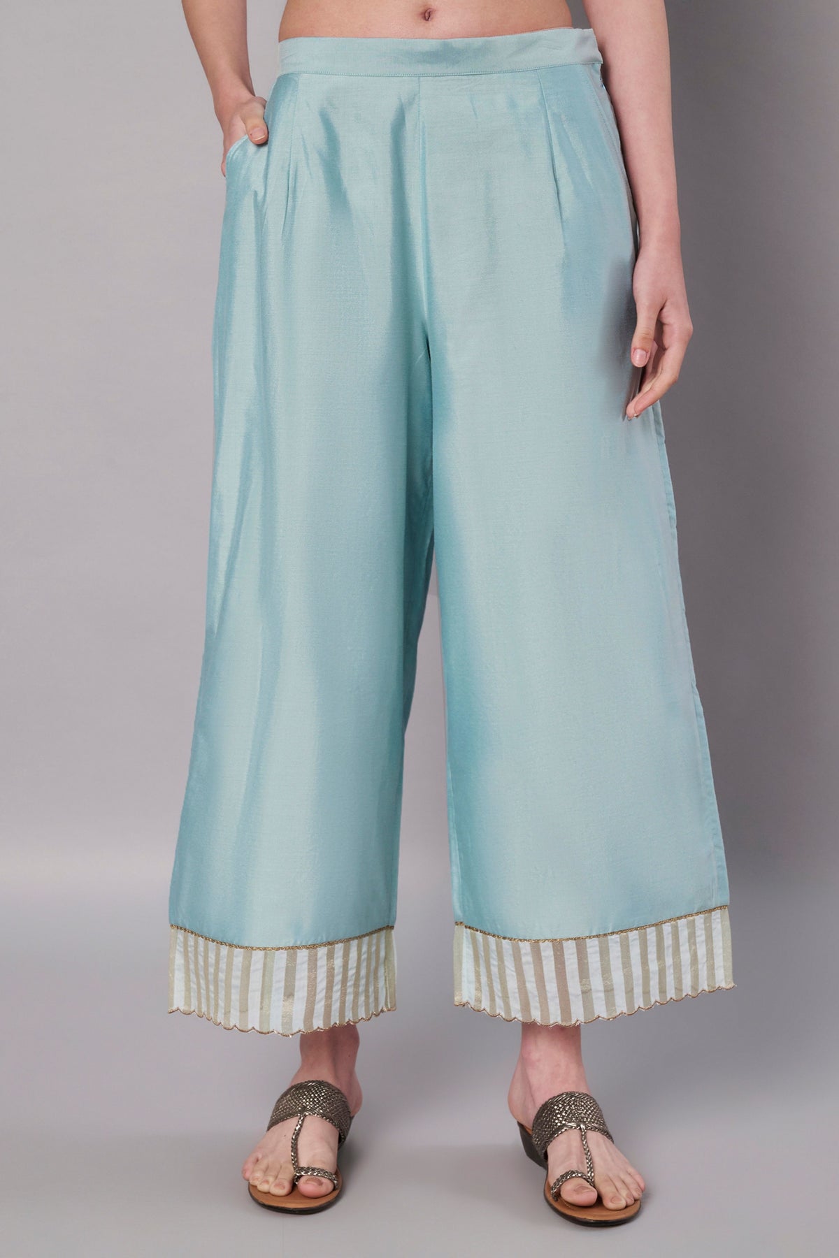 Spring Collage Ice Blue Kurta Set