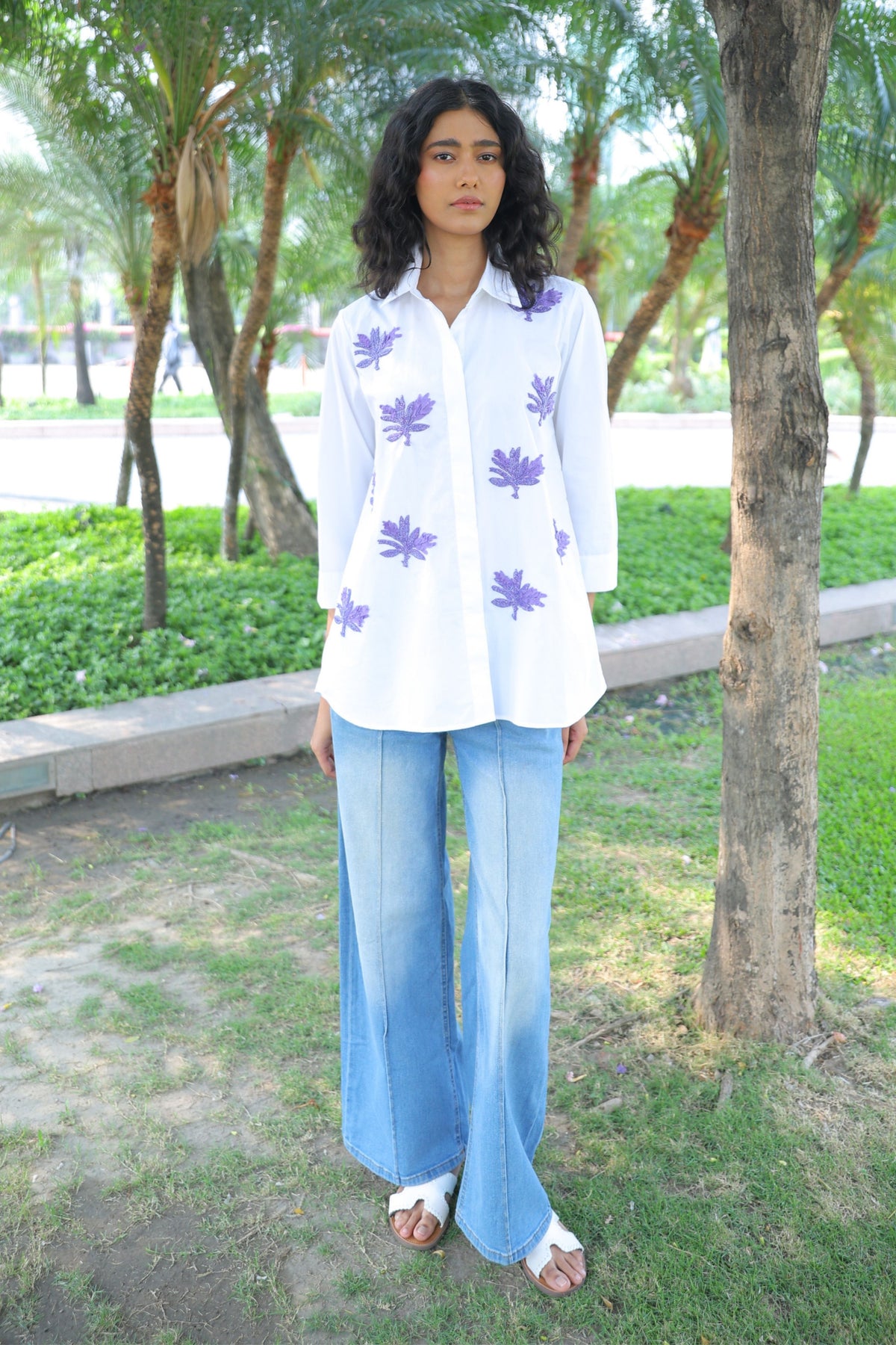 A Line Banana Tree White Shirt