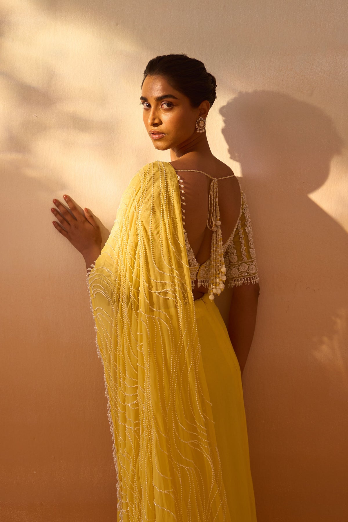 Yellow Georgette Saree
