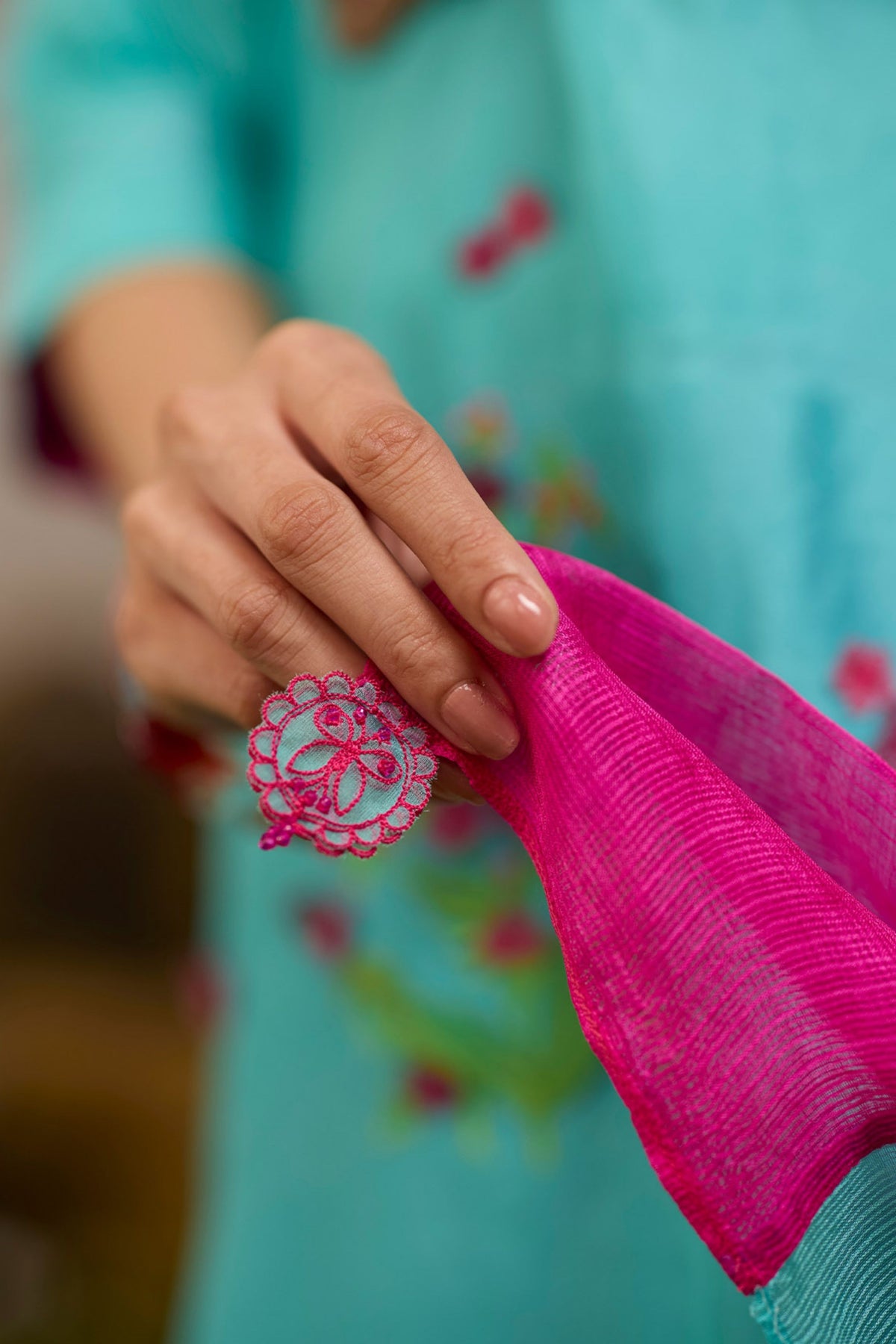 Where Colours Meet Blue Dupatta