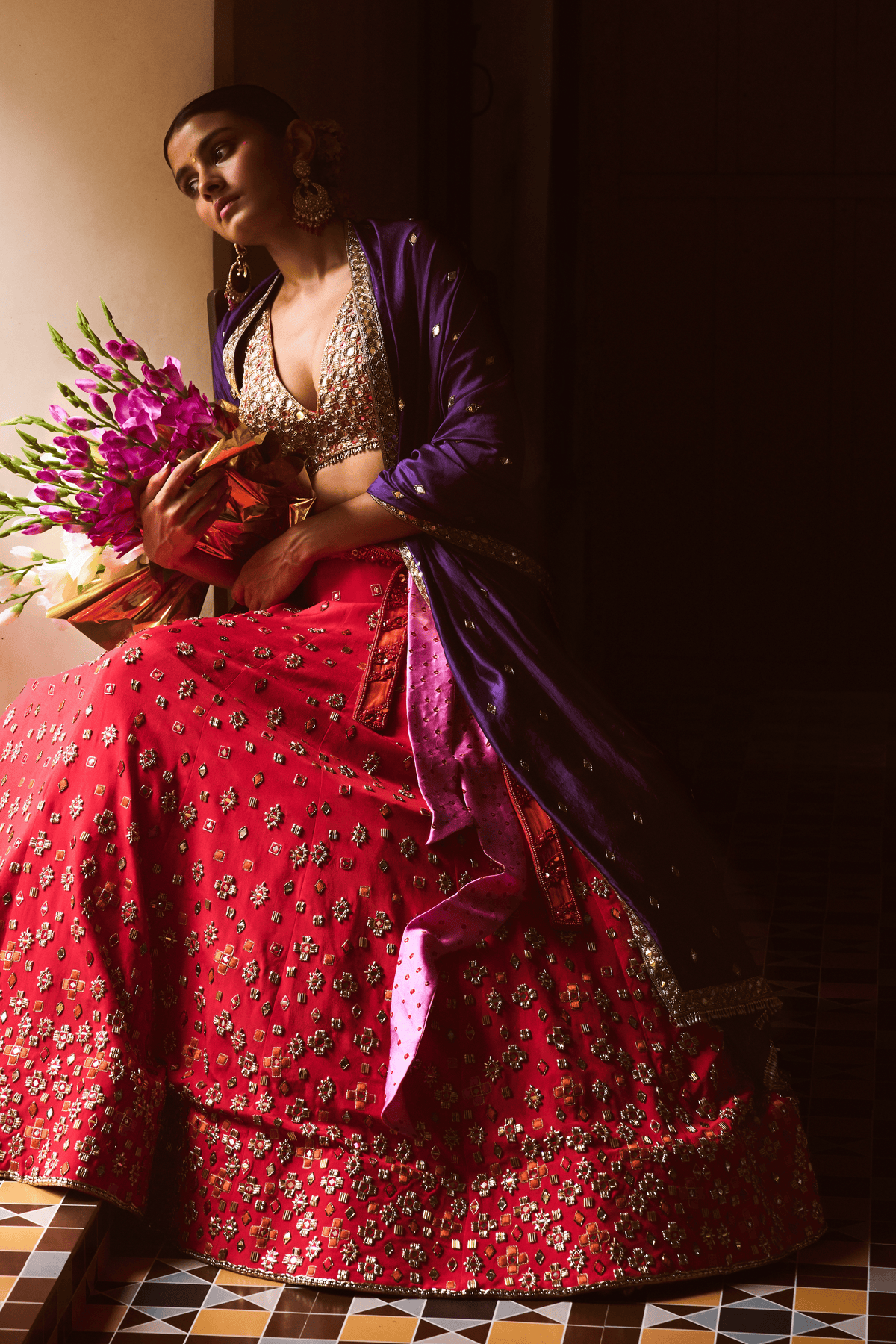 Burnt Orange Lehenga Set