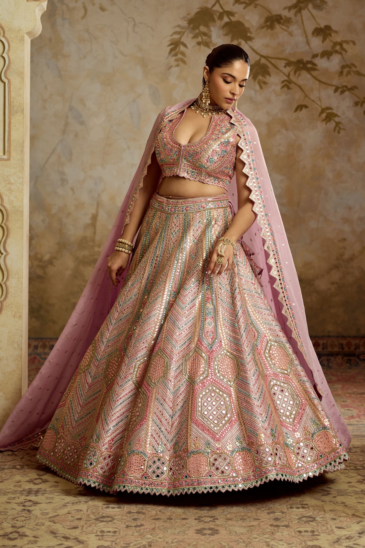Purple Silk Lehenga Set