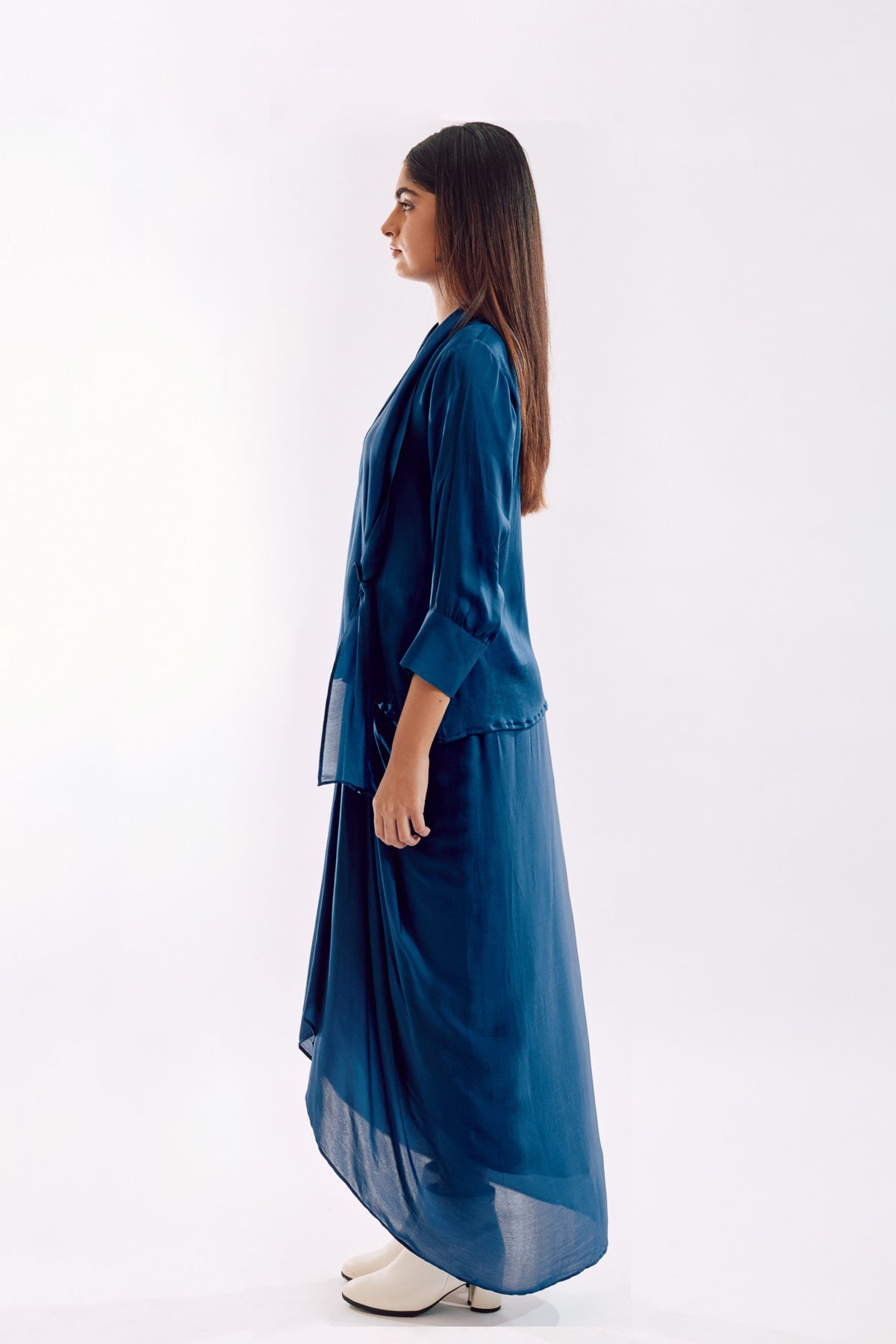 Blue Side Tie Top