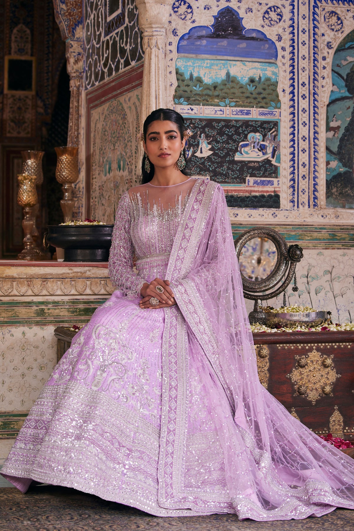 Lilac Noorani Anarkali Set
