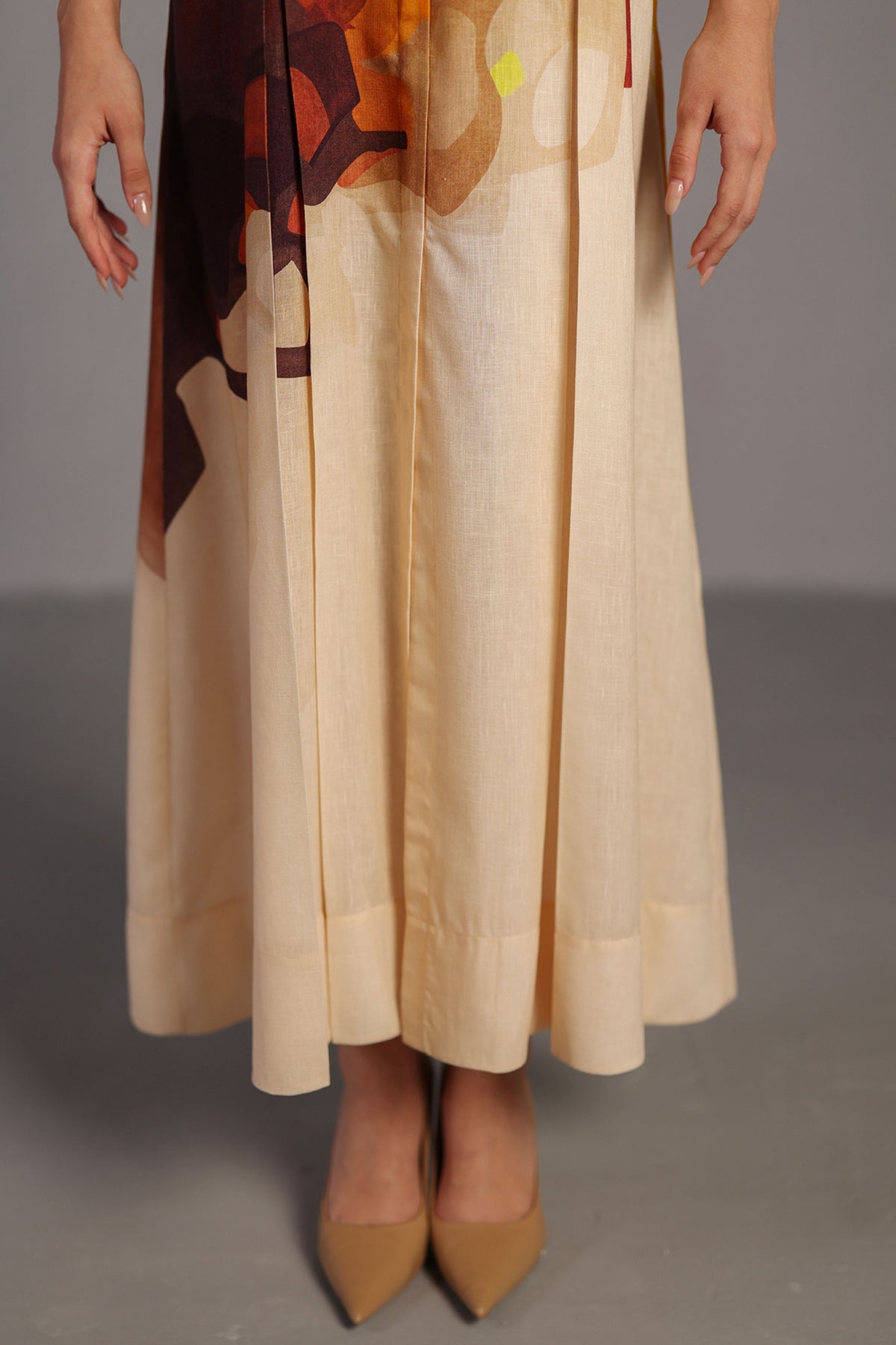 Brown and Ochre Long Dress
