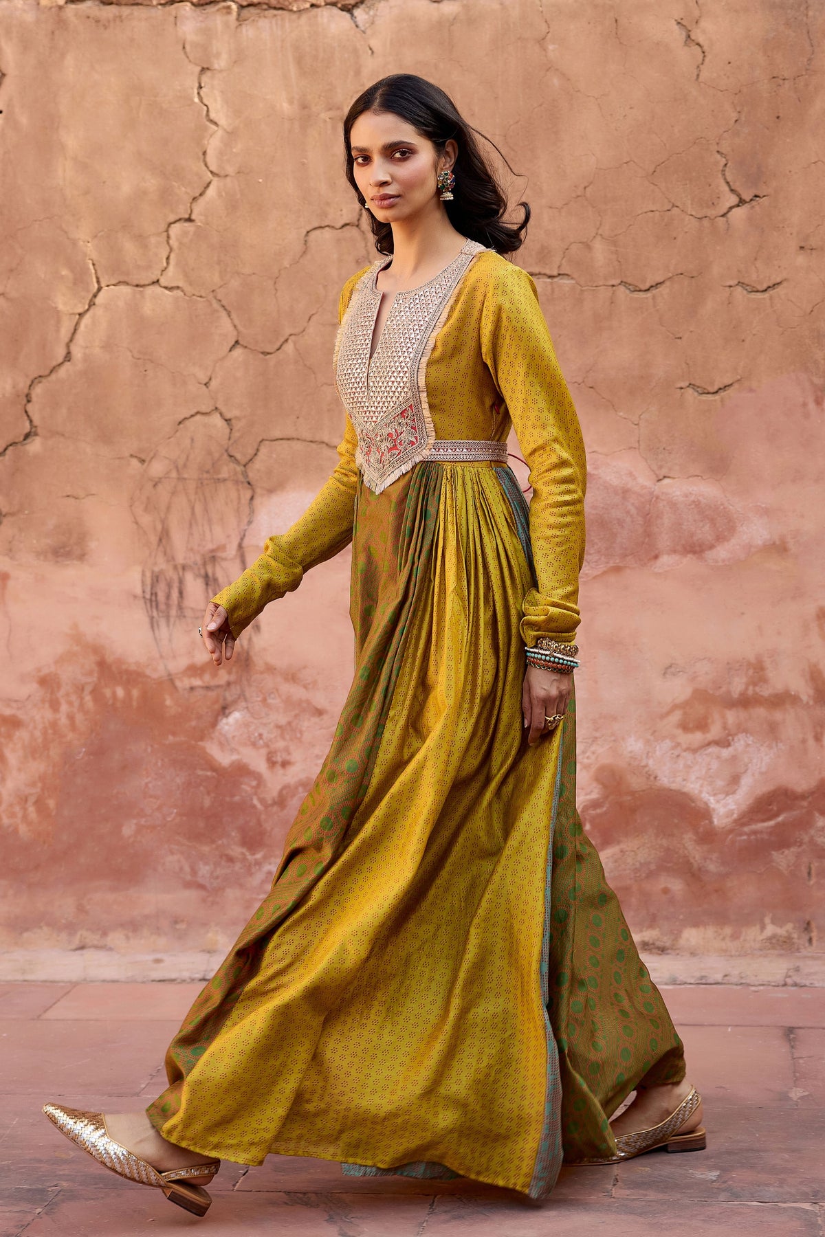 Haldi Nashpal Anarkali Dress