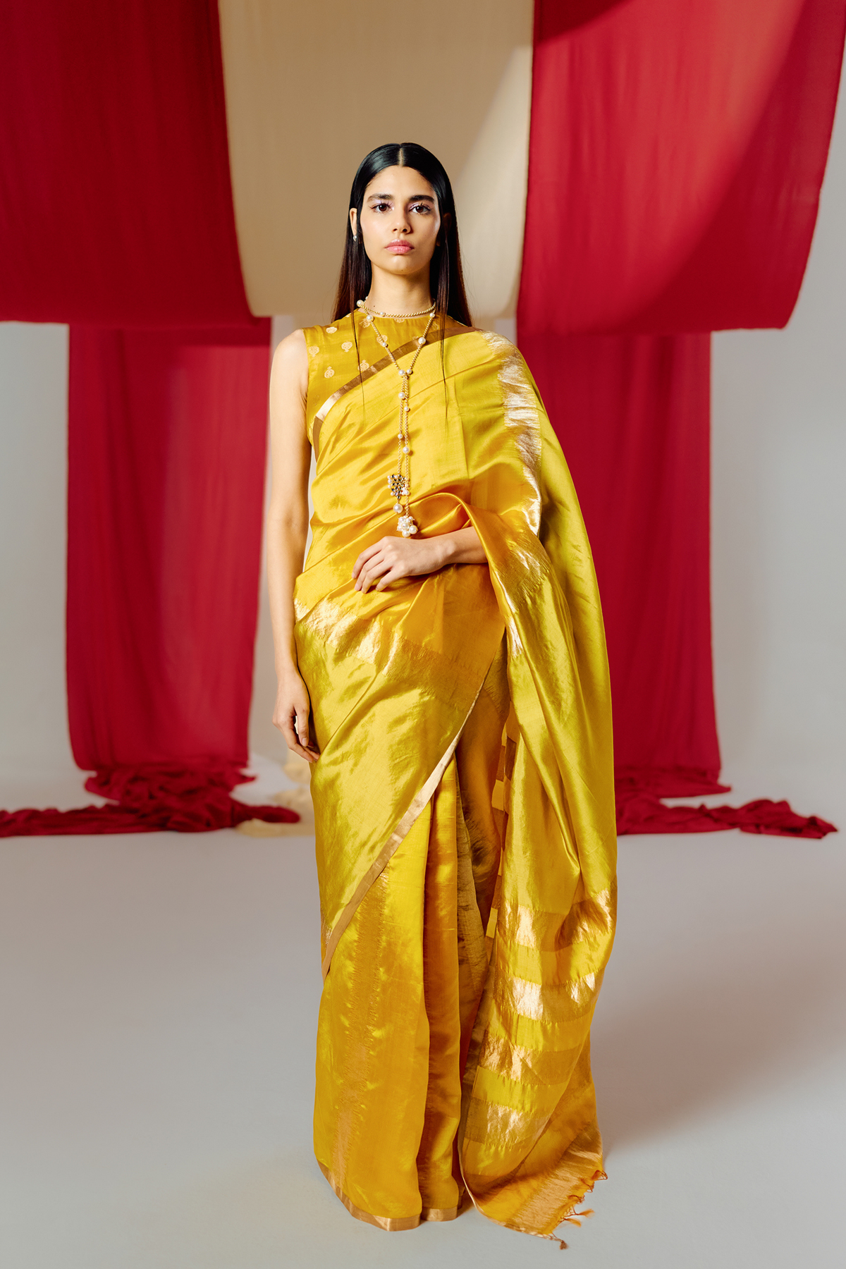 Yellow Silk Handwoven Saree