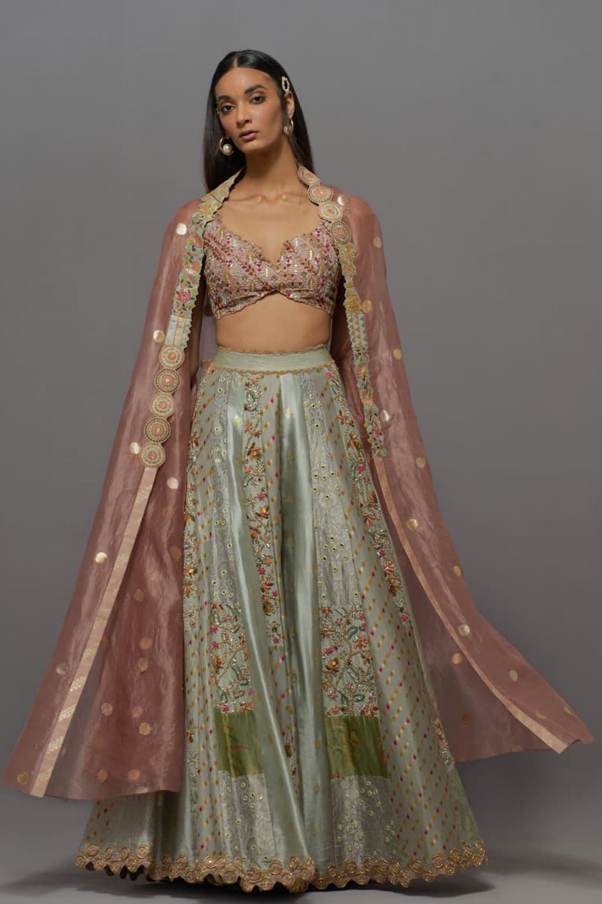 Mauve Cape Sharara Set