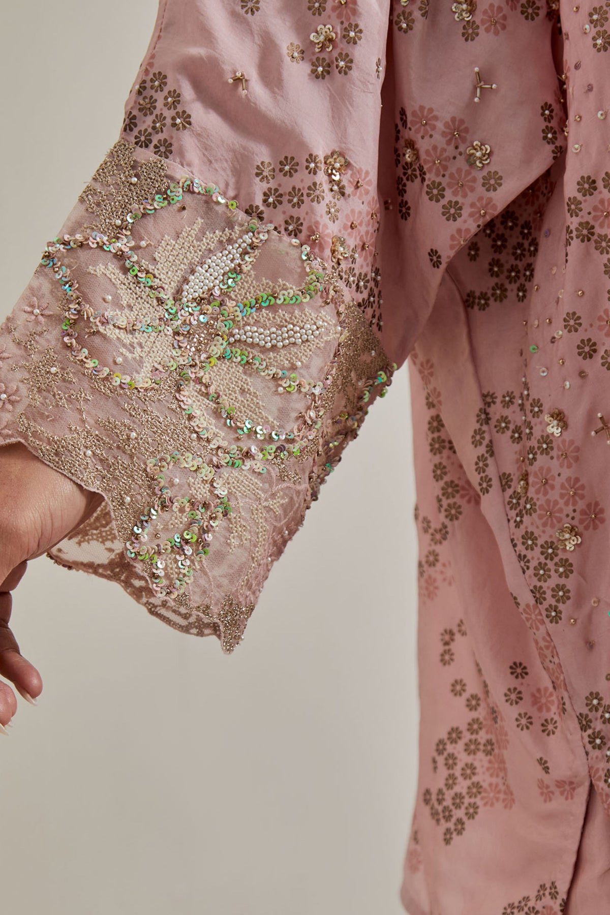 Blush Glimmer Kaftan Set
