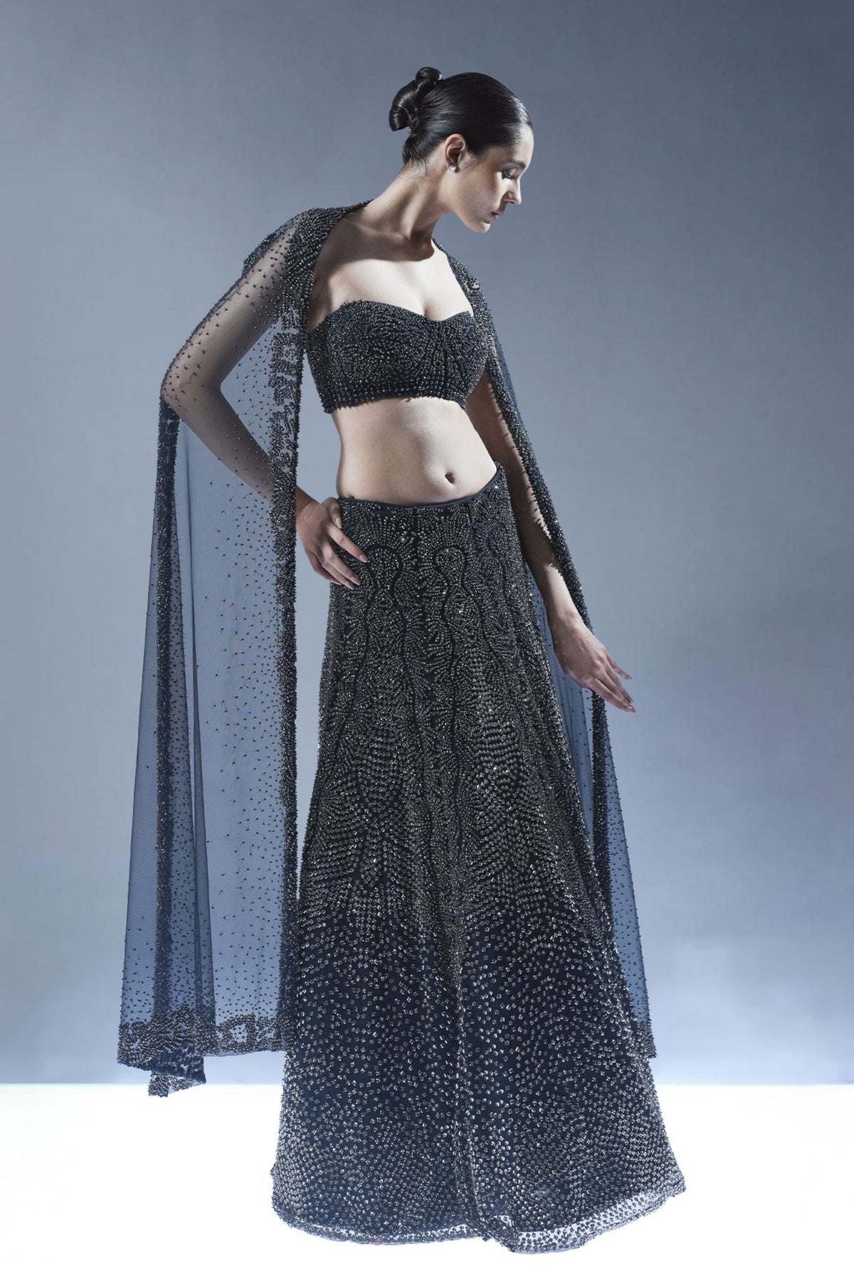 Midnight Noir Embellished Lehenga Set