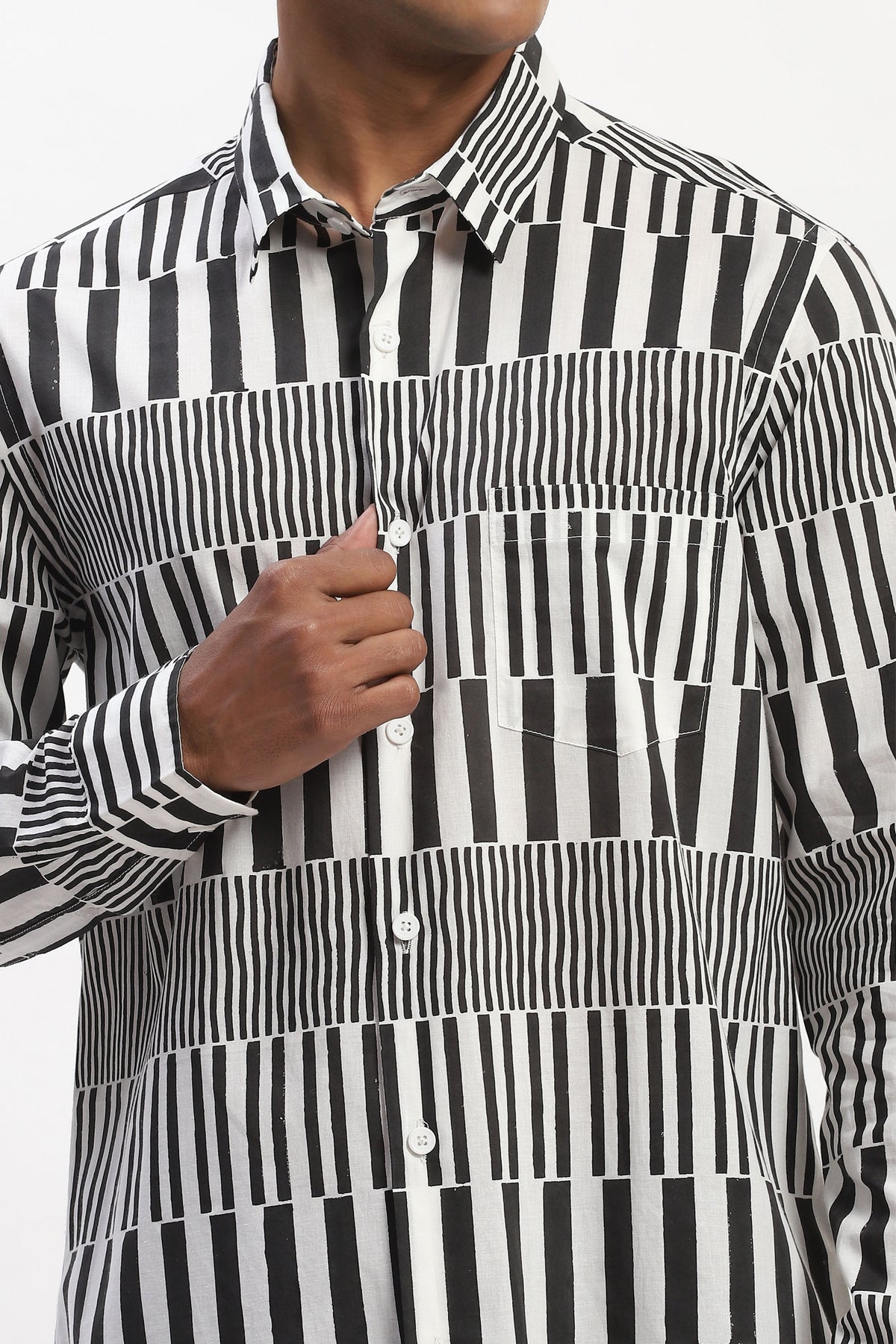Multi Block Printed Stripes Shirt
