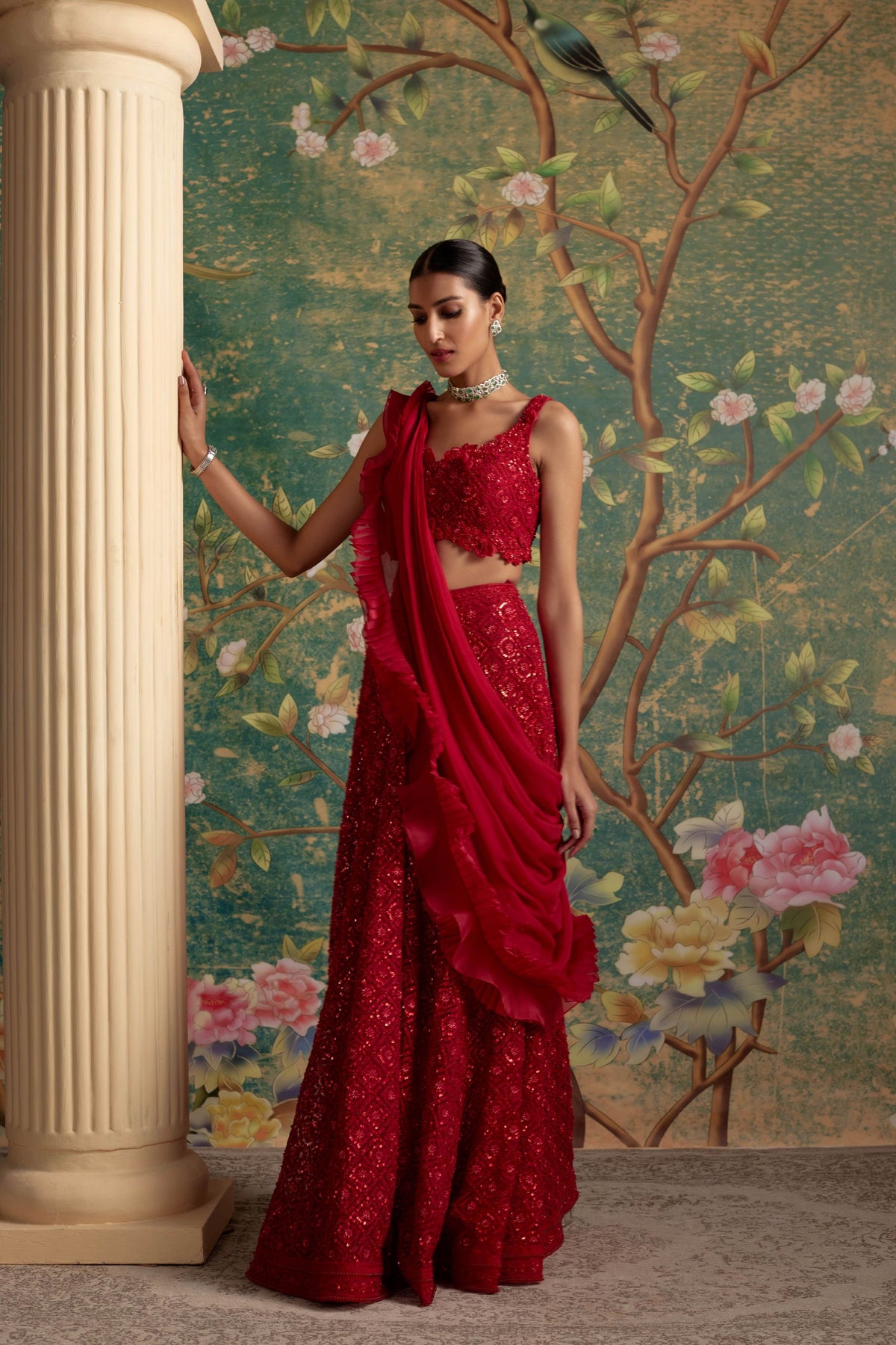 Finesse Red Lehenga Set