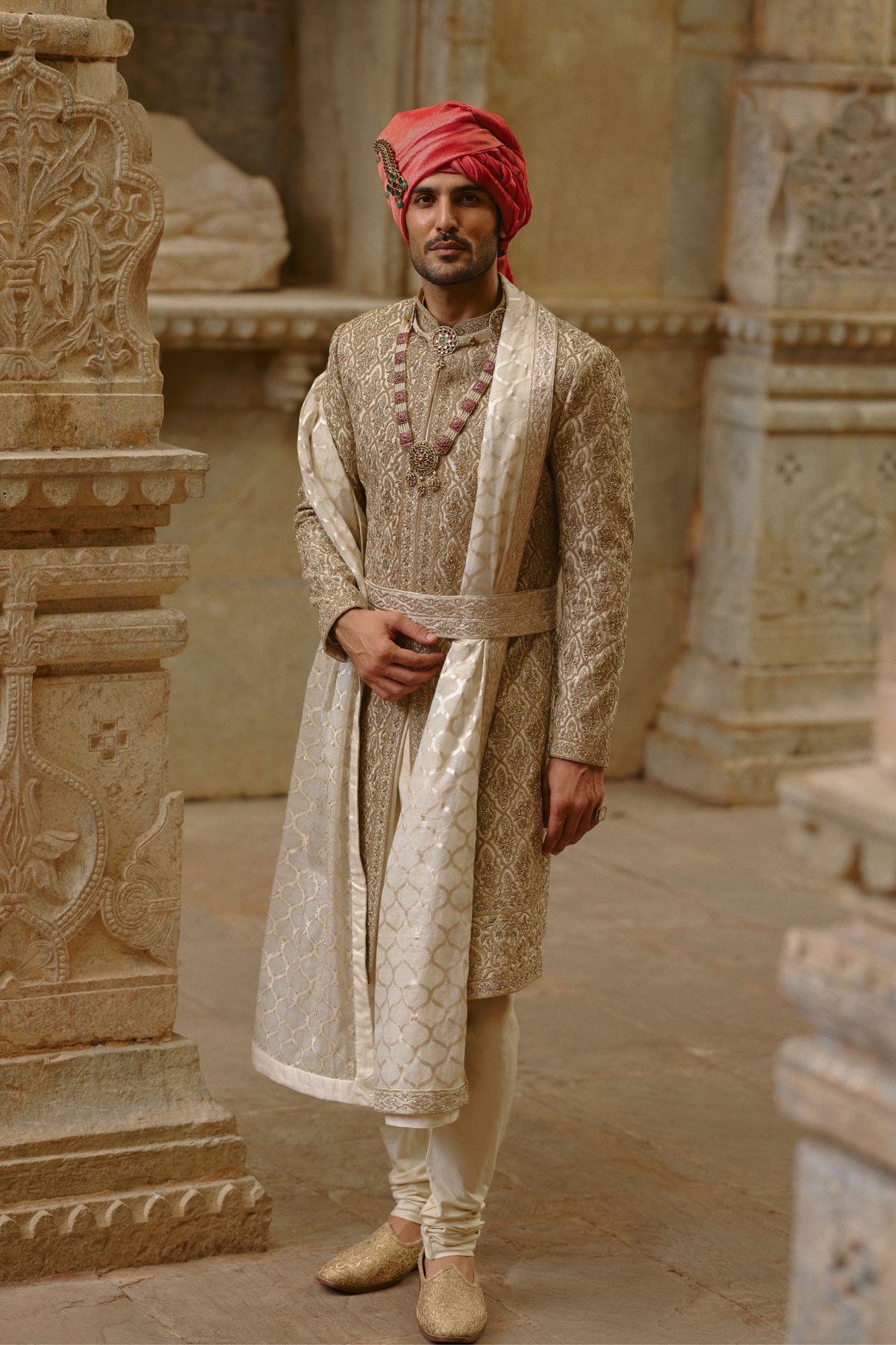 Gold Sherwani Set