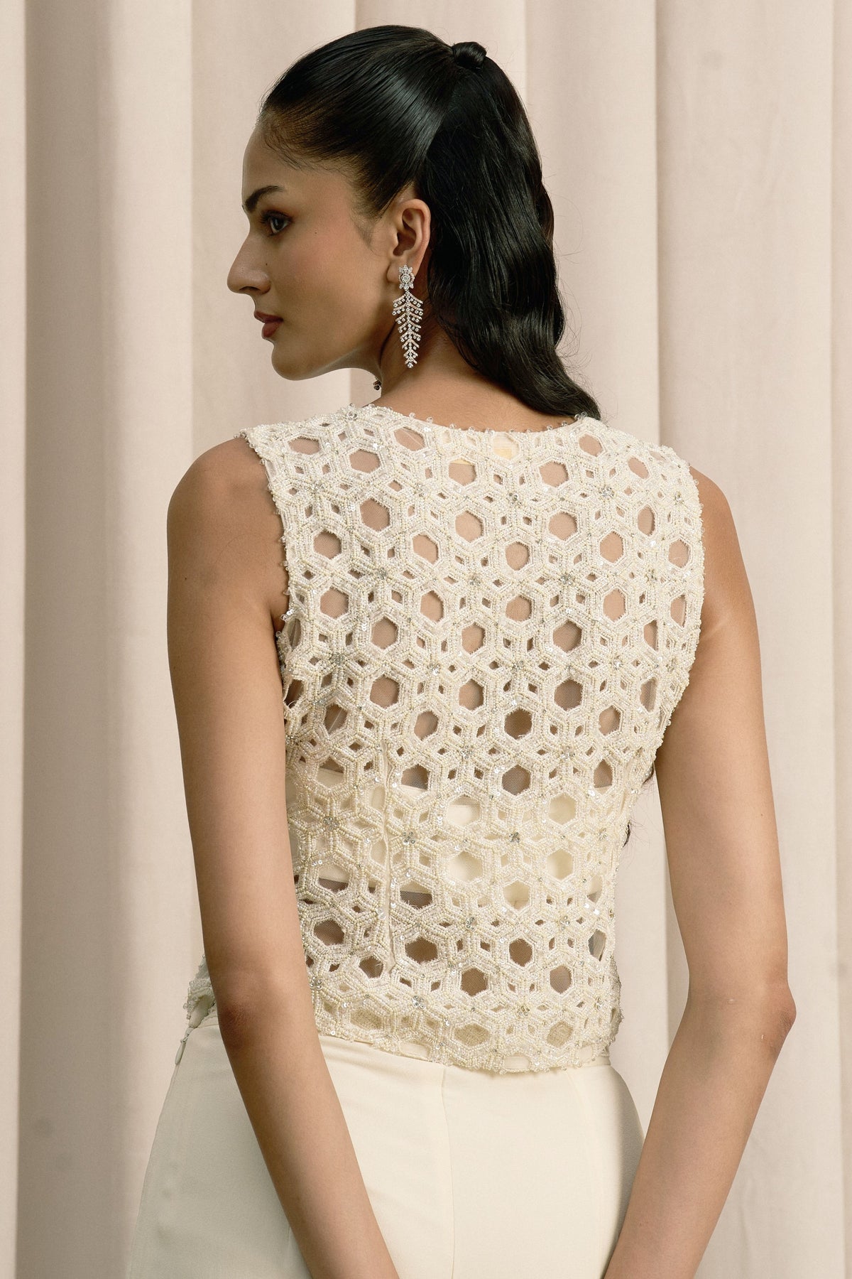 Ivory Embroidered Jacket Set