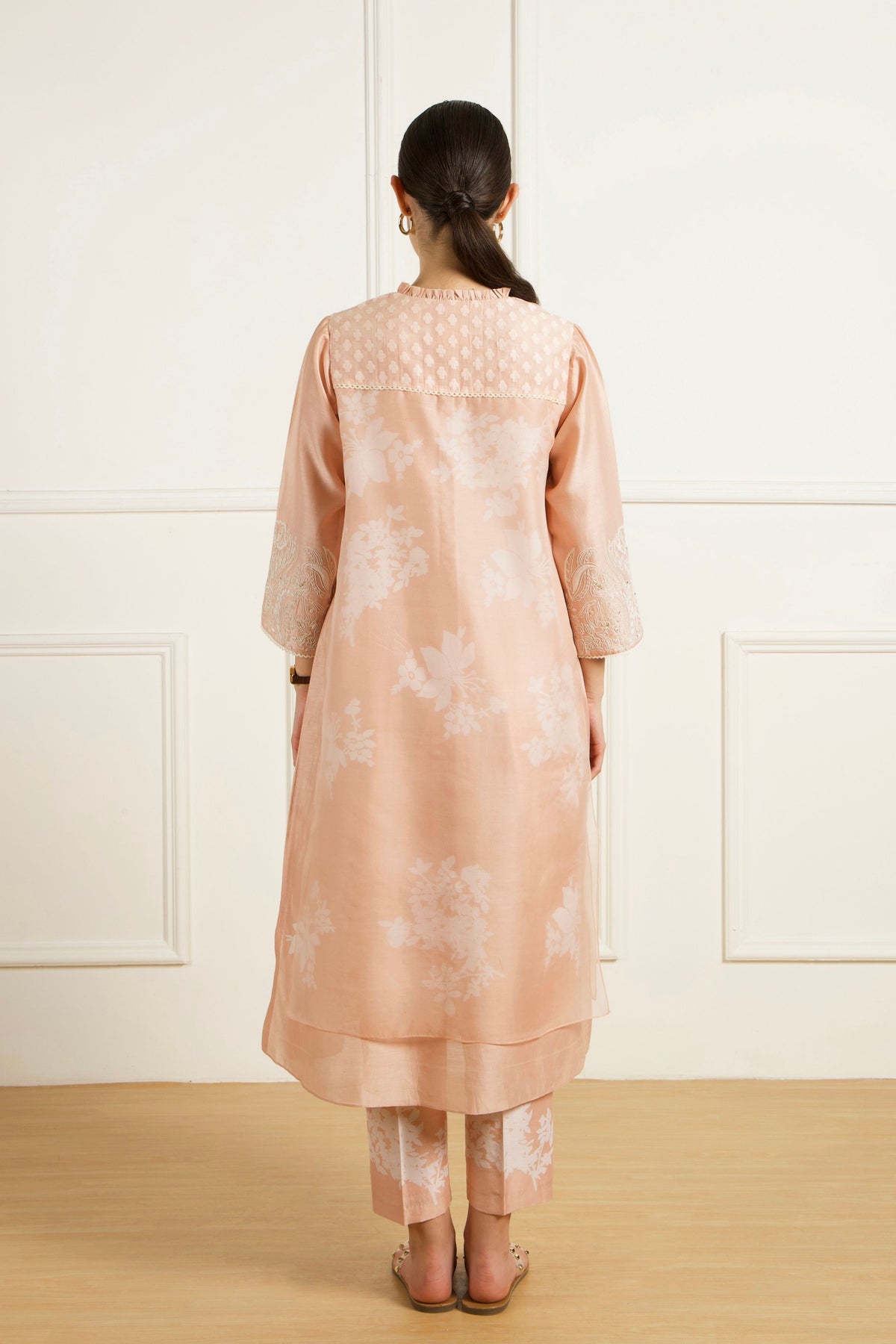 Old Rose Double Layer Kurta Set