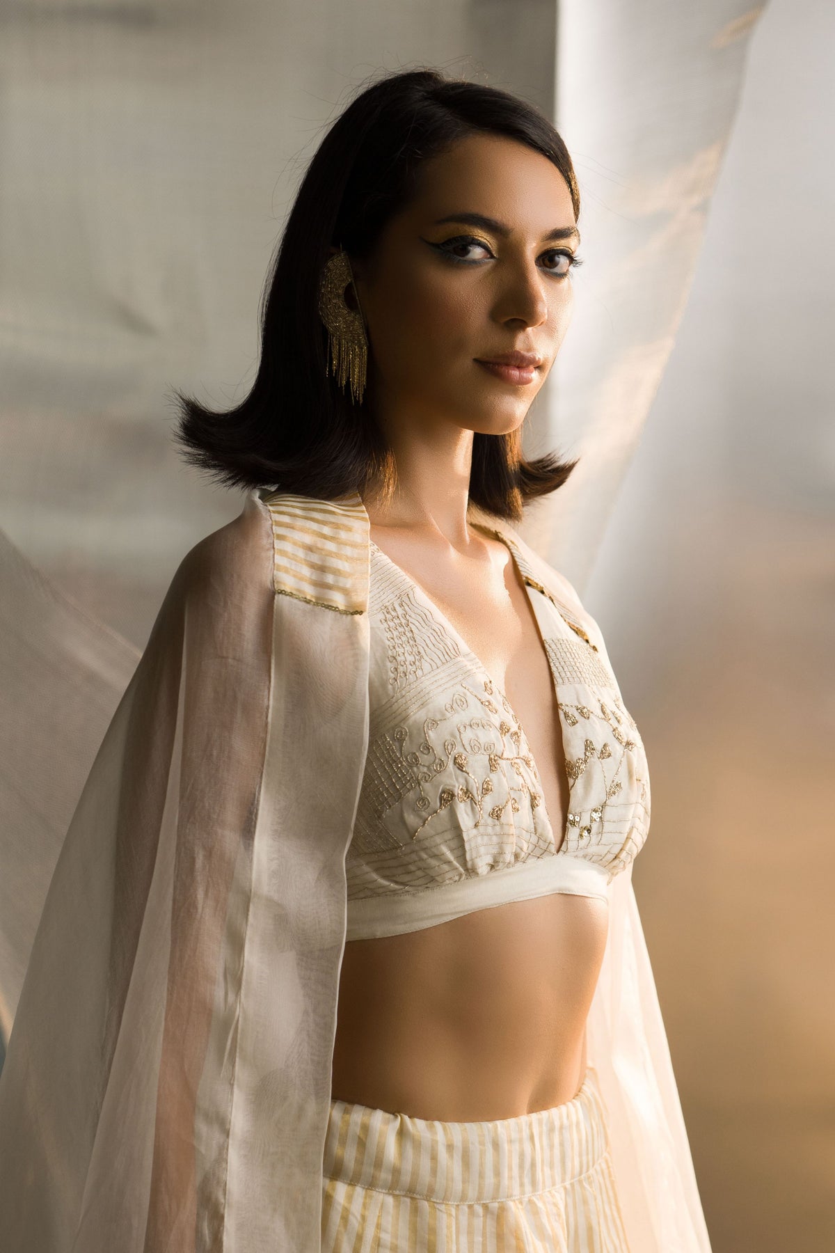 Tissue Lehenga Set