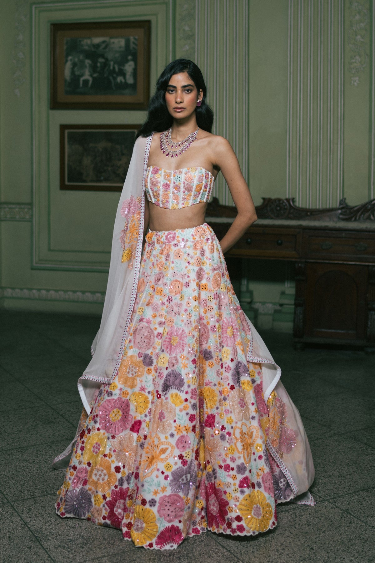 Ivory Iris Lehenga Set