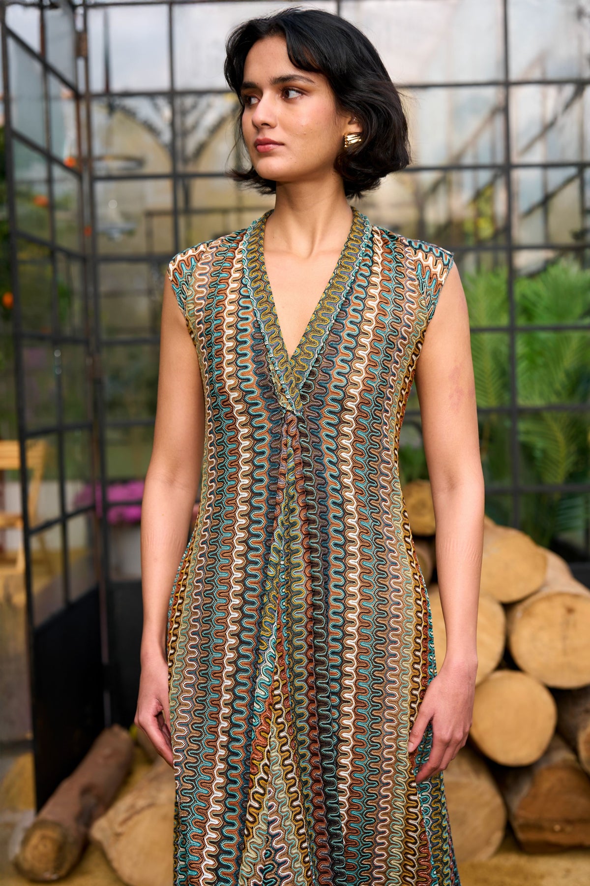 Sleeveless Crochet-knit Dress