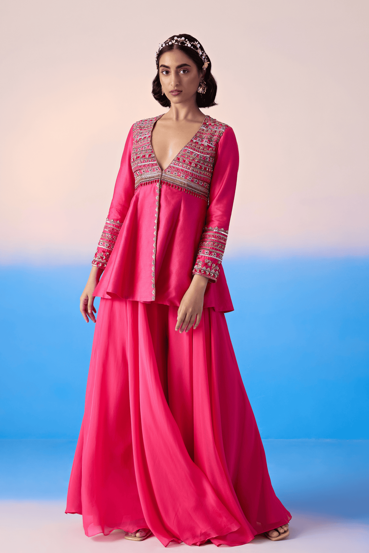 Hot Pink Sharara Set
