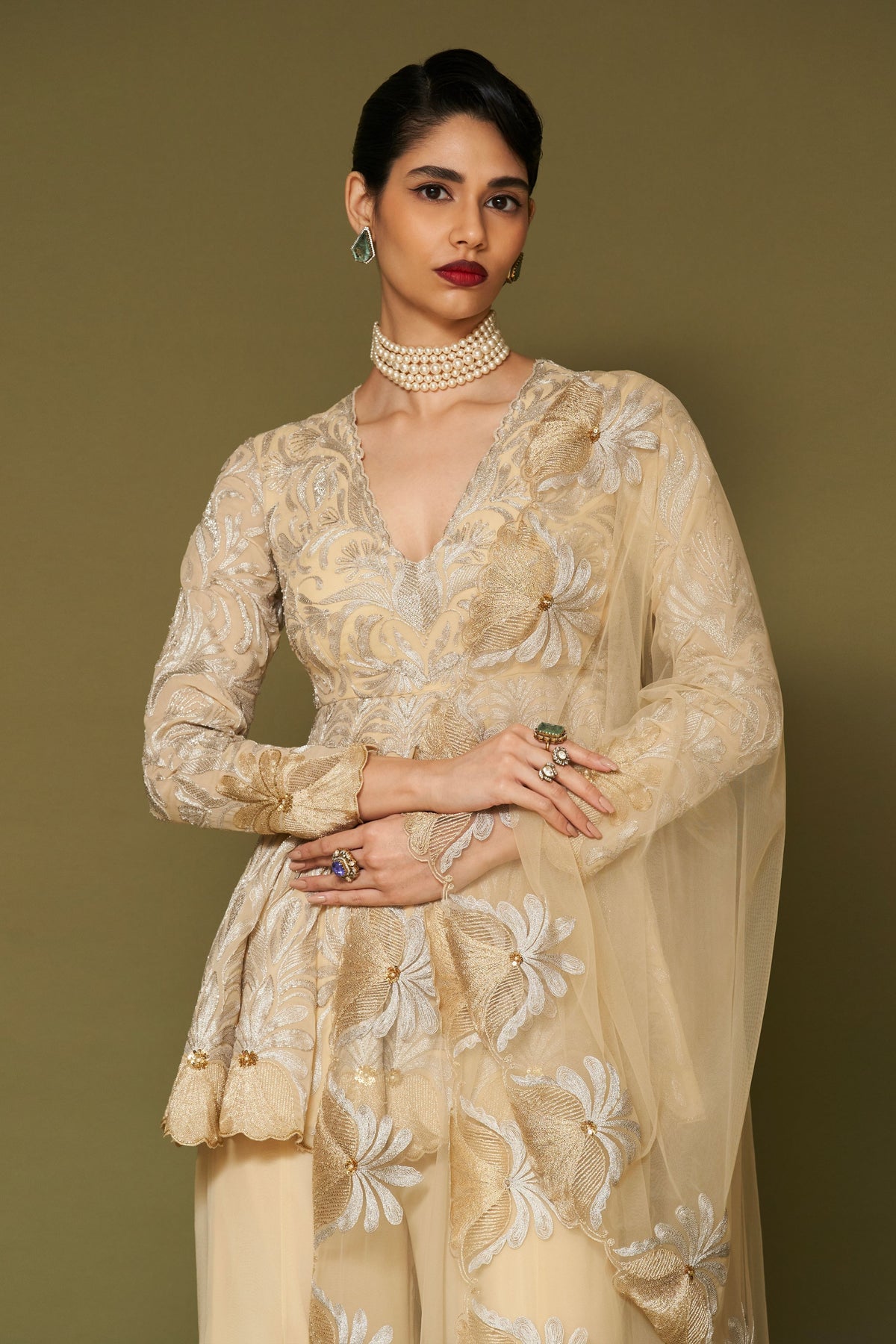 Butter Yellow Georgette Sharara Set