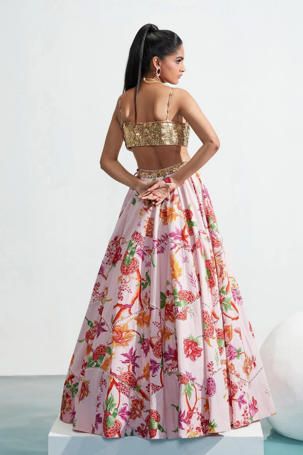 Amina Blush Embroidered Lehenga Set