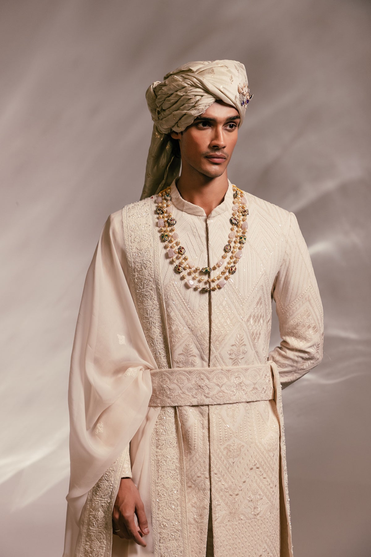 Silent Ivory Sherwani Set