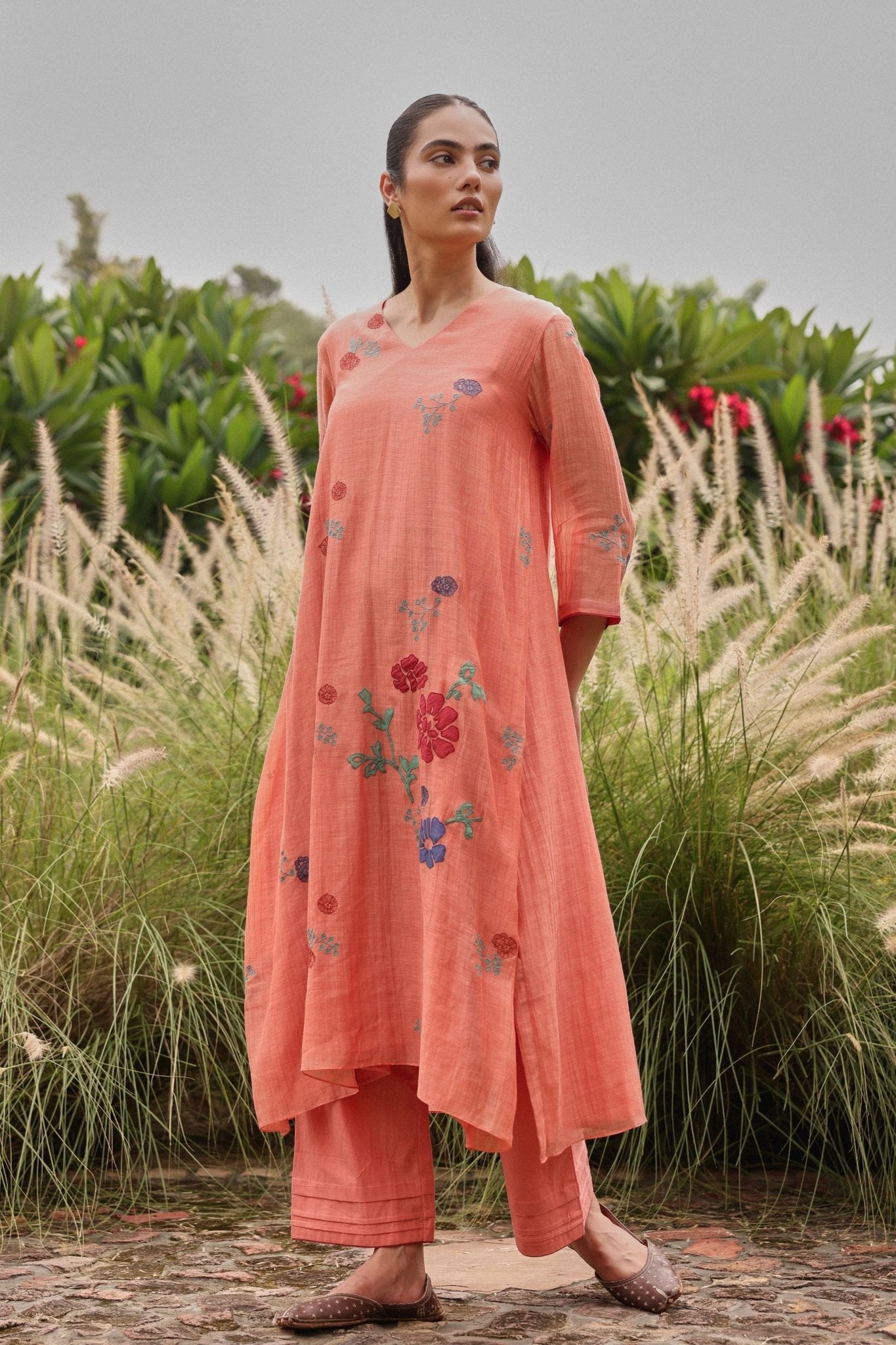 Magnolia Applique Tunic Set - Vaayu - Elahe