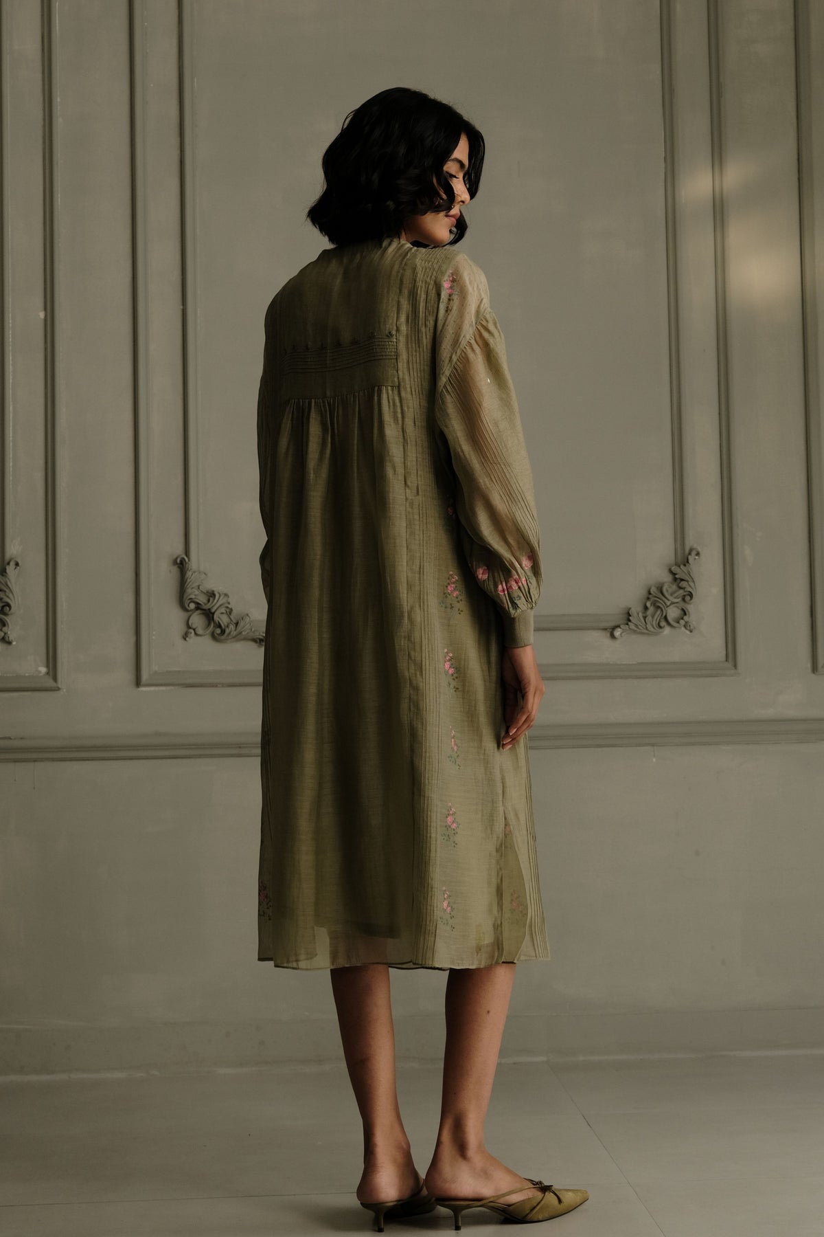Sage Green Belted Dress