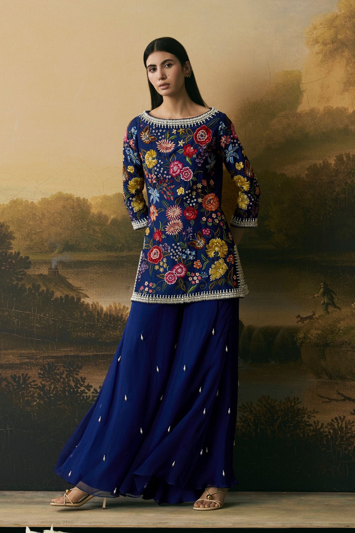 Cobalt Blue Sharara Set